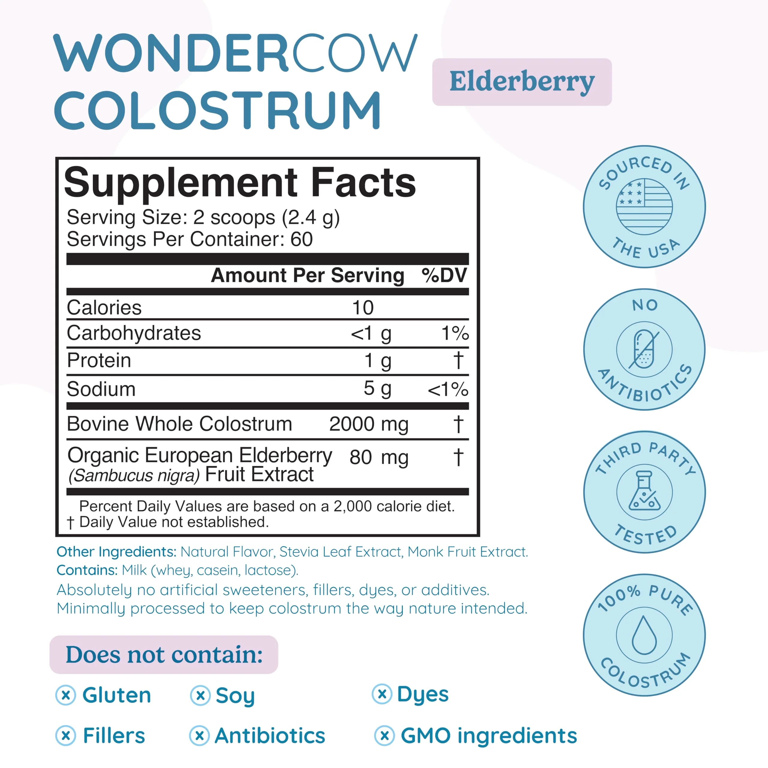 WONDERCOW Colostrum Powder for Gut Health, Immune Support & Recovery | Elderberry, 60 Servings - Image 12