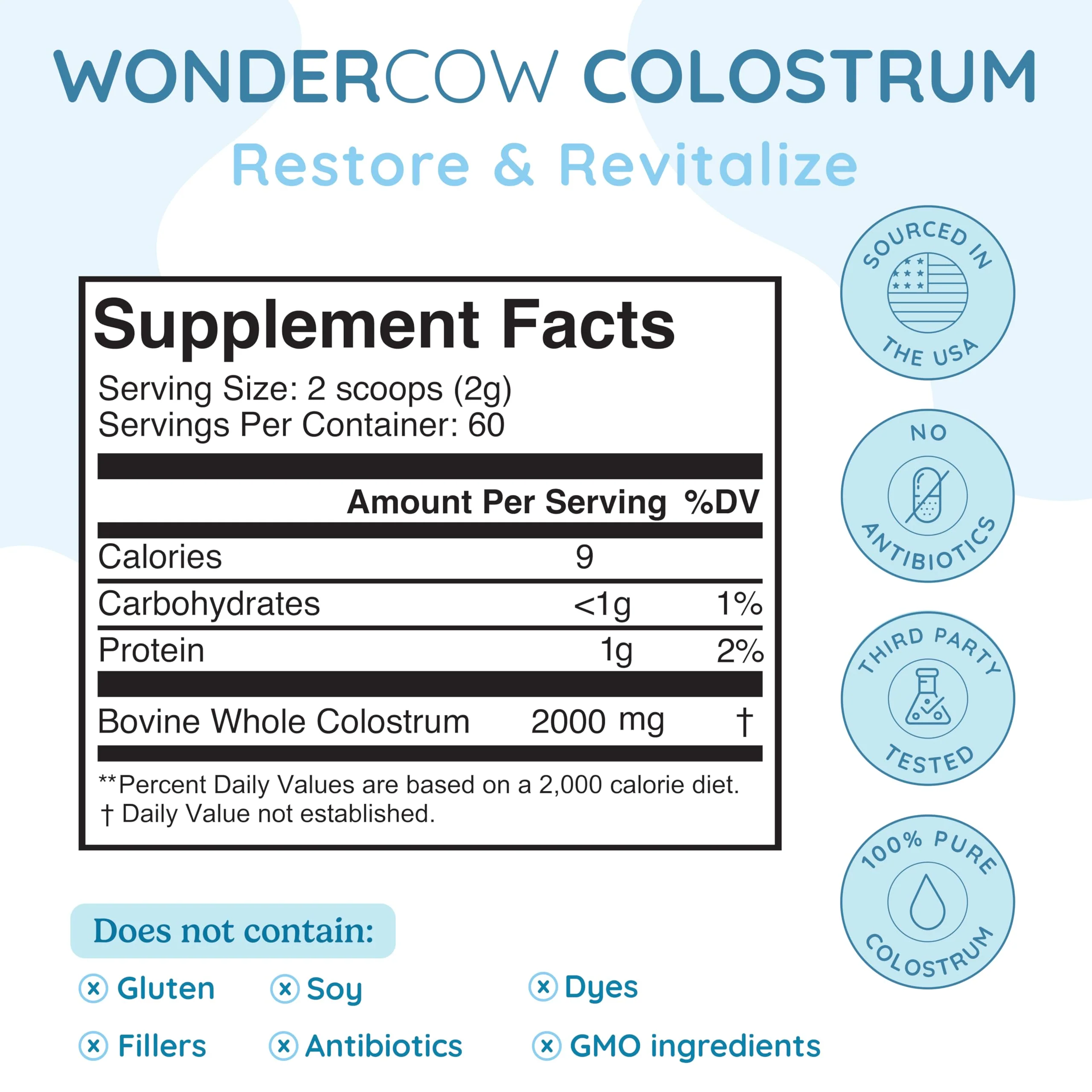 WONDERCOW Colostrum Powder – Gut Health, Immune Support, Muscle Recovery | Unflavored, 60 Servings - Image 10