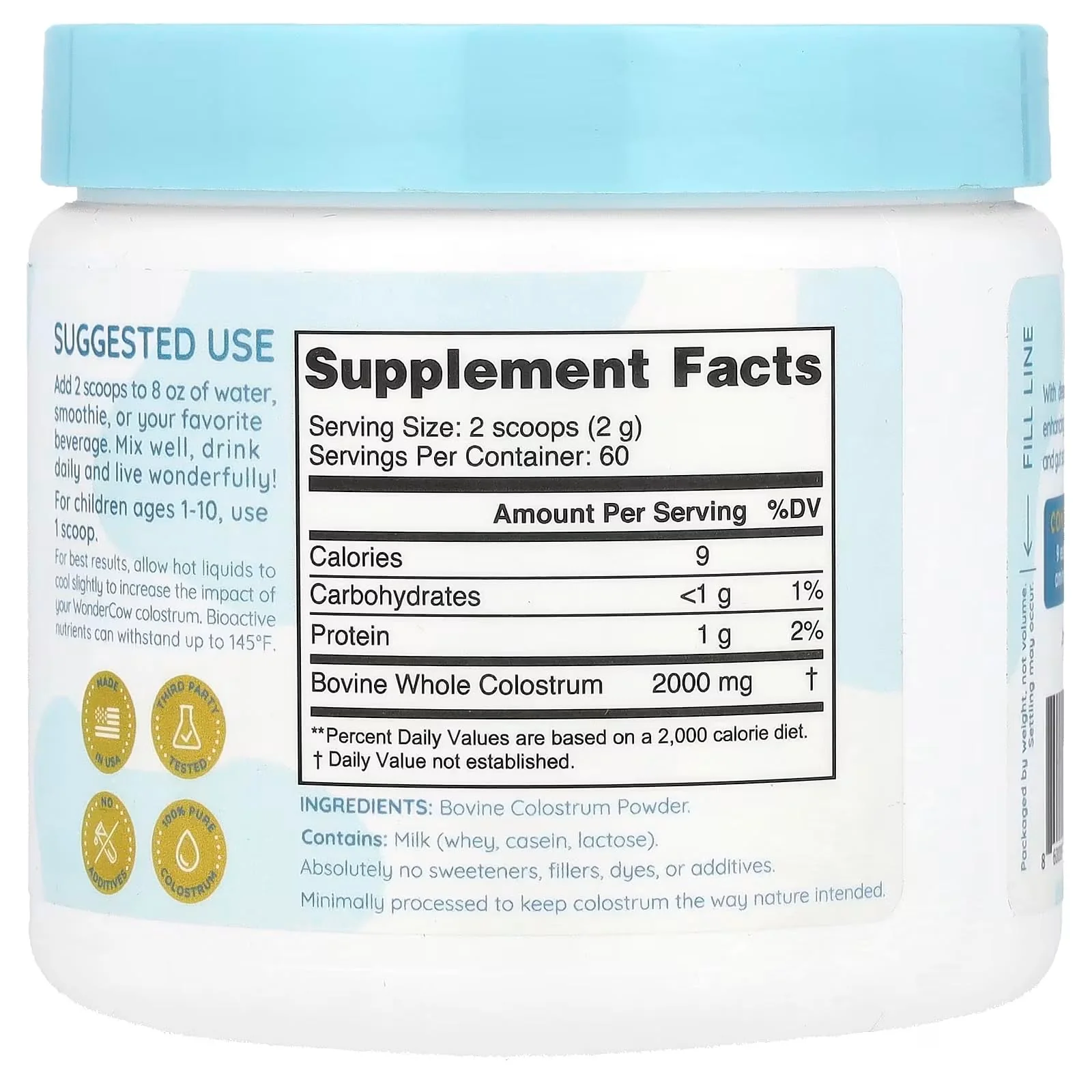 WONDERCOW Colostrum Powder – Gut Health, Immune Support, Muscle Recovery | Unflavored, 60 Servings - Image 16