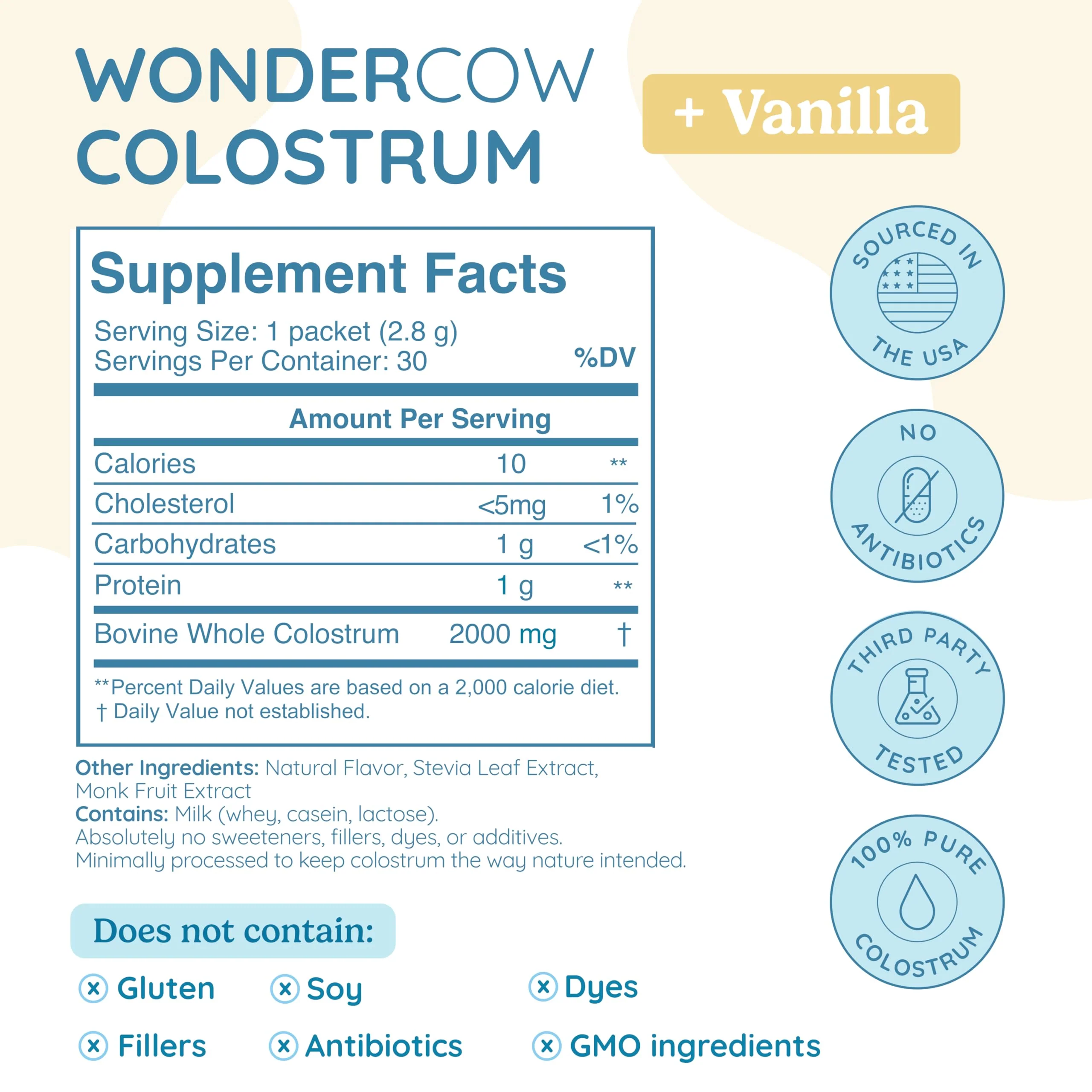 WonderCow Colostrum Powder Vanilla | Gut Health, Immunity & Muscle Recovery, 30 Servings - Image 10