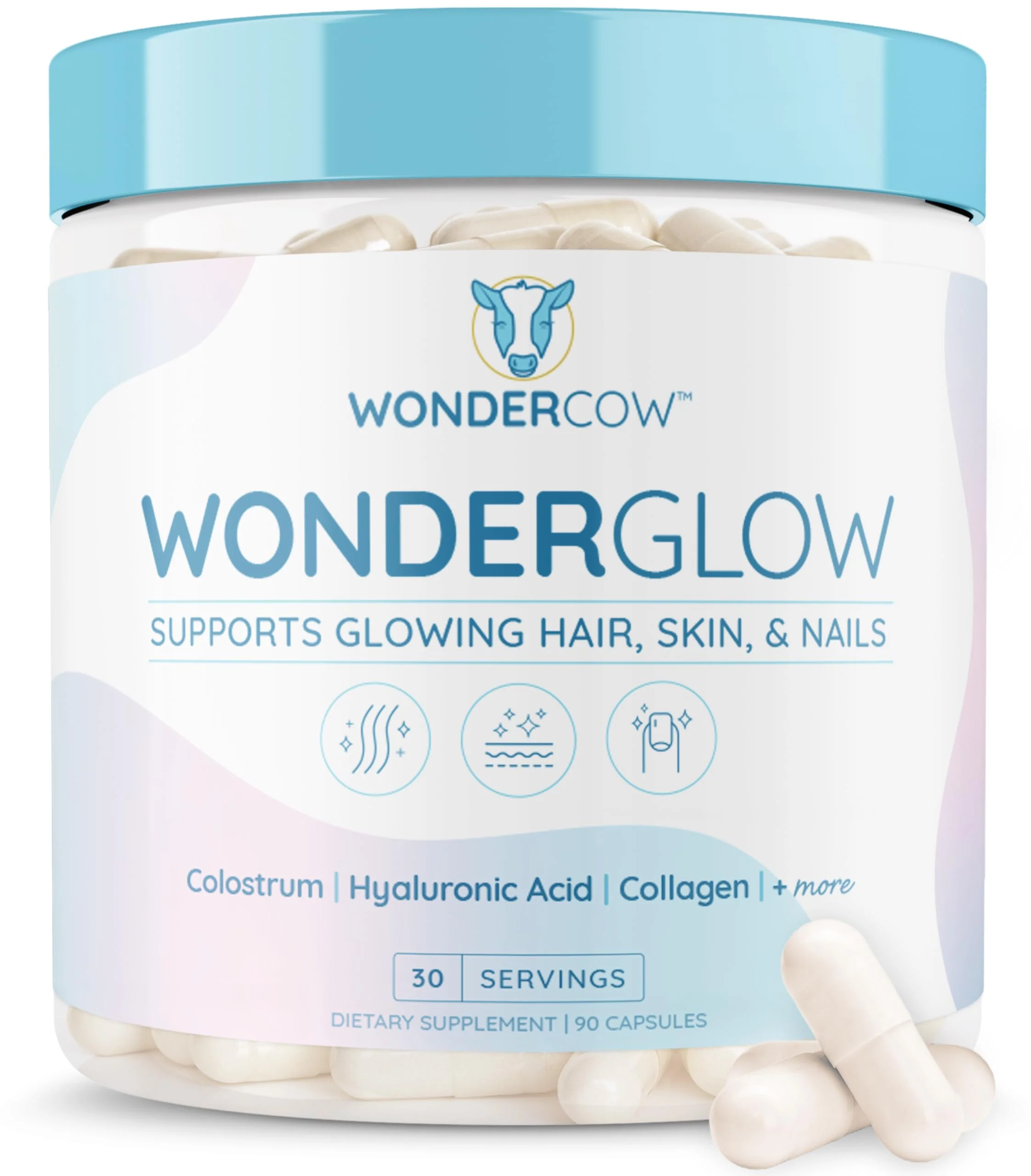 WONDERCOW WonderGlow Hair, Skin & Nails Vitamins | Bovine Colostrum, Collagen & Biotin - Image 8