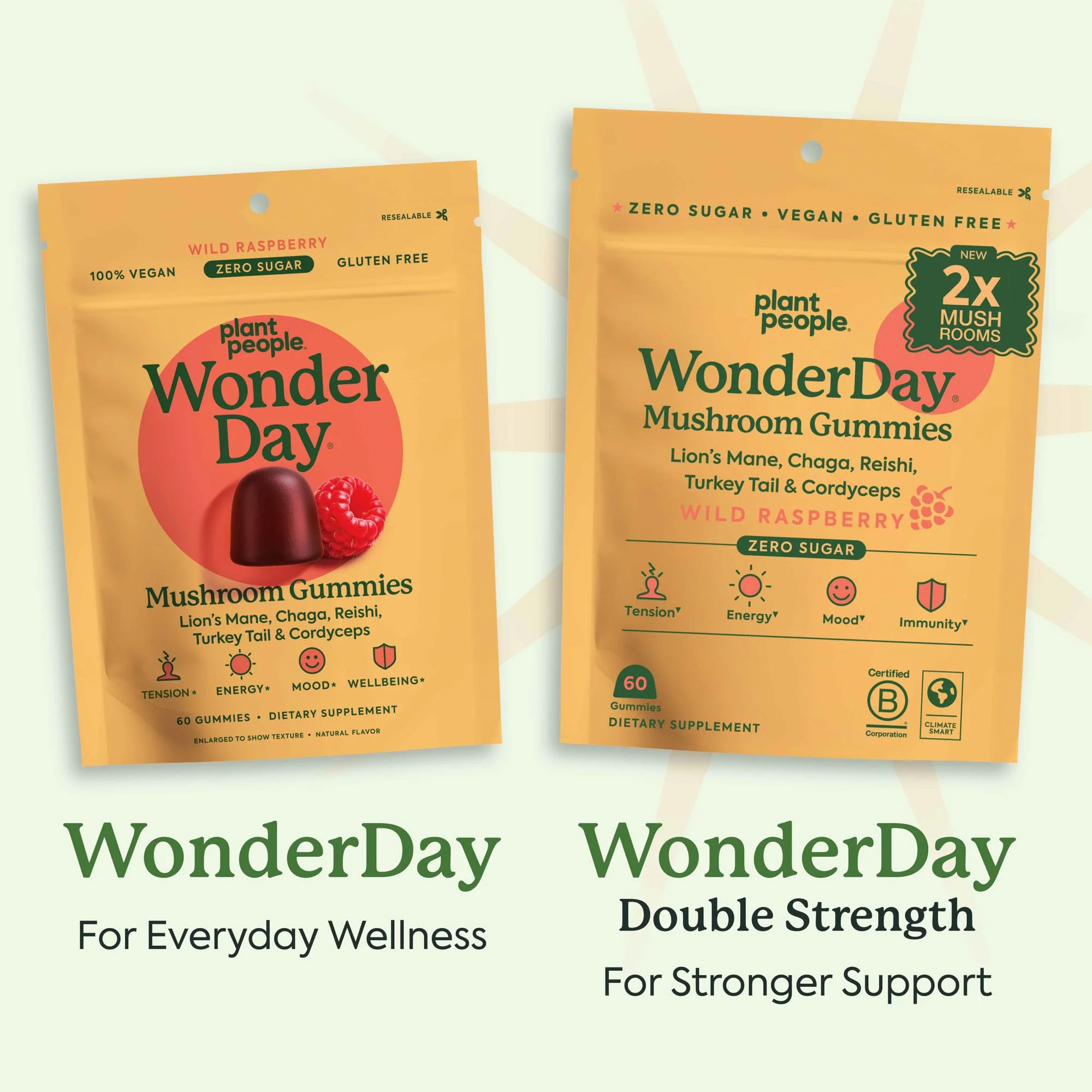 WonderDay Extra Strength Mushroom Gummies | Plant People – Sugar-Free, 60 Count - Image 4