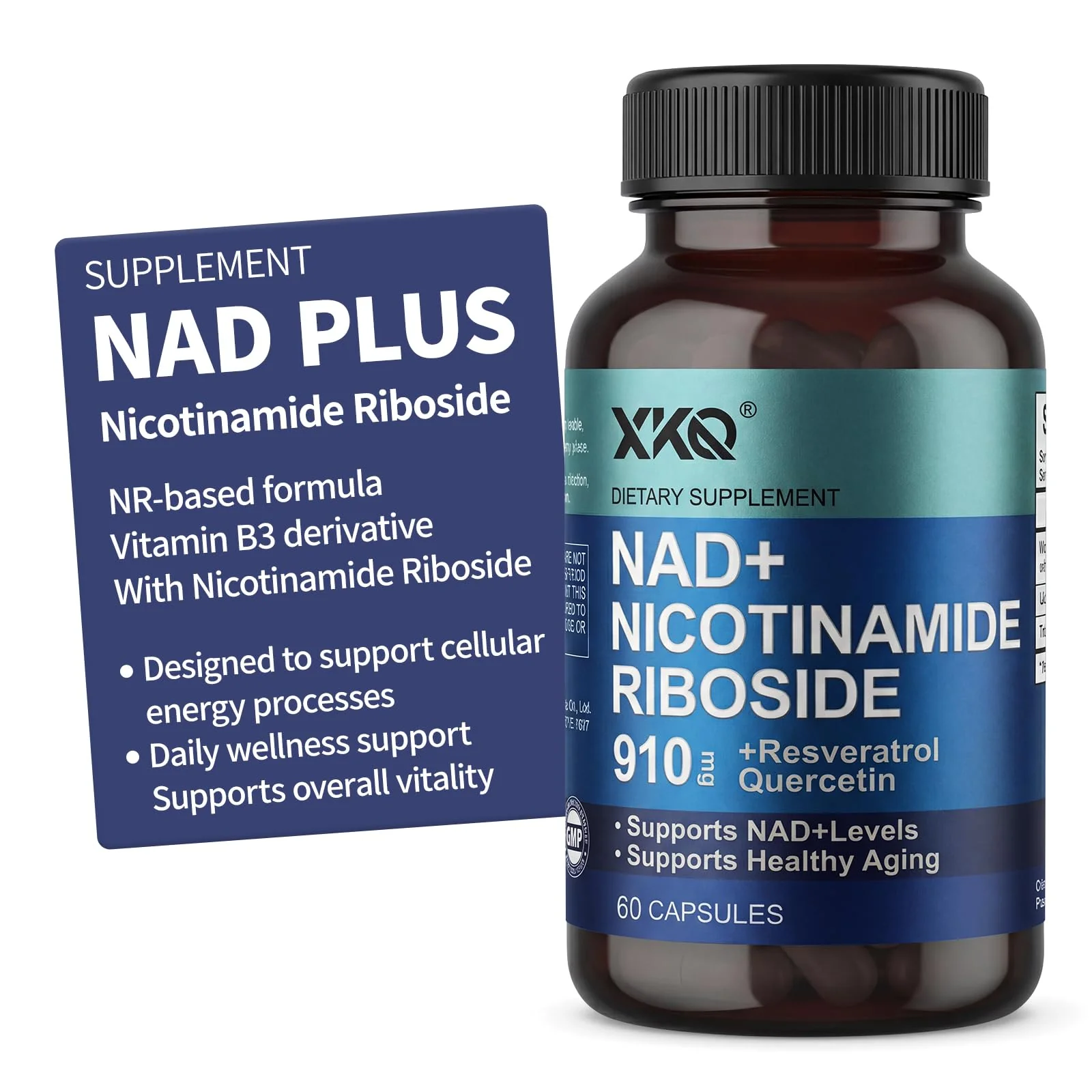 XKQ NAD+ Supplement 910mg – 60 Servings | Nicotinamide Riboside for Energy & Healthy Aging - Image 7