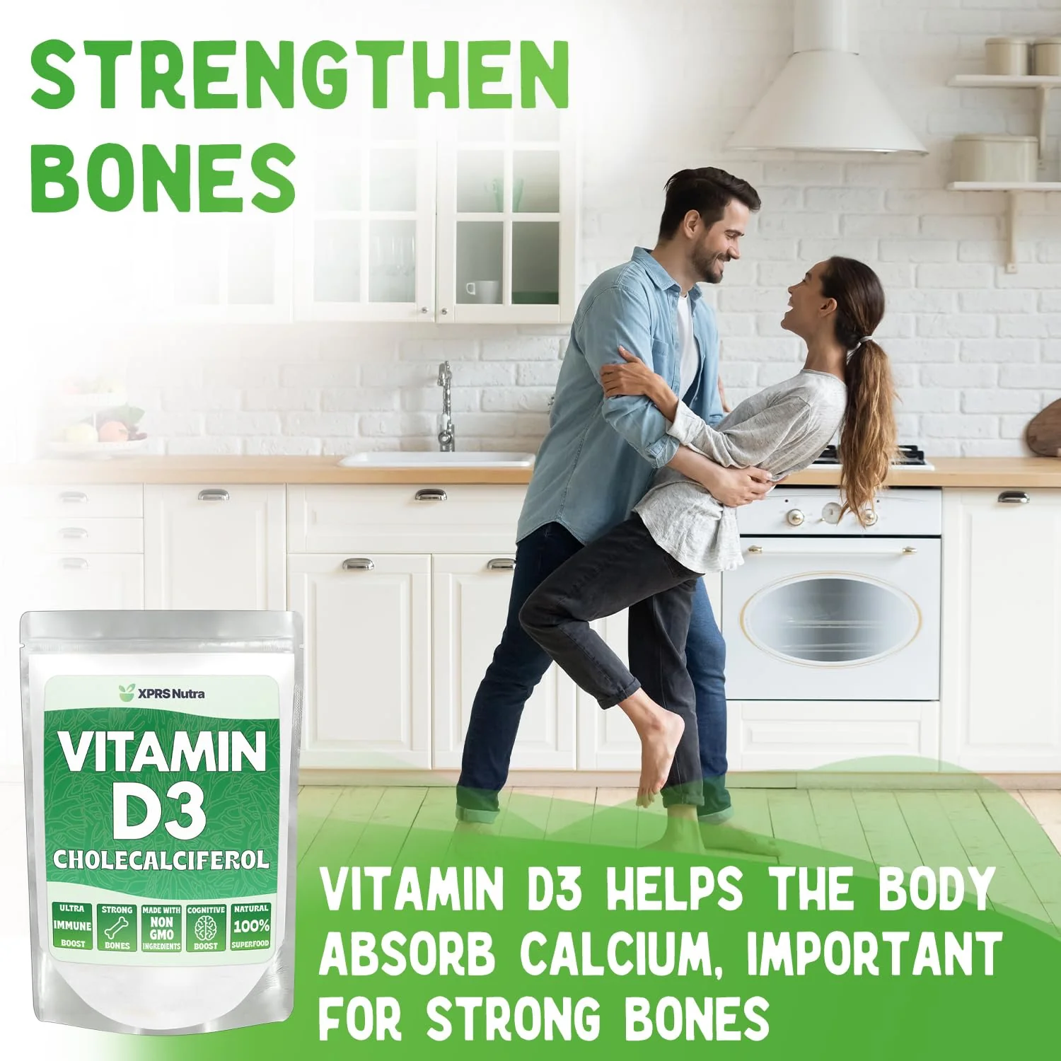 XPRS Nutra Vitamin D3 Powder (Cholecalciferol) - Unflavored 8 oz Pack of 6 - Image 2