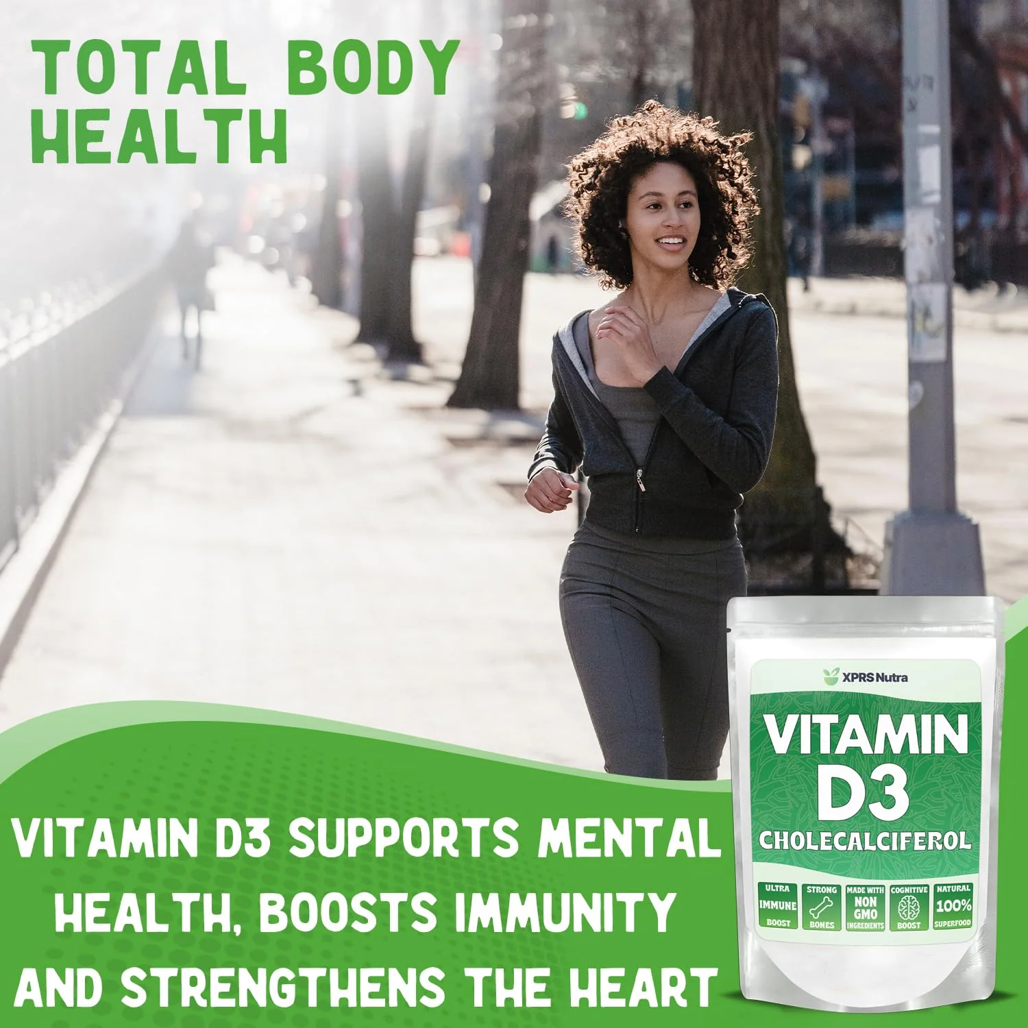 XPRS Nutra Vitamin D3 Powder (Cholecalciferol) - Unflavored 8 oz Pack of 6 - Image 3