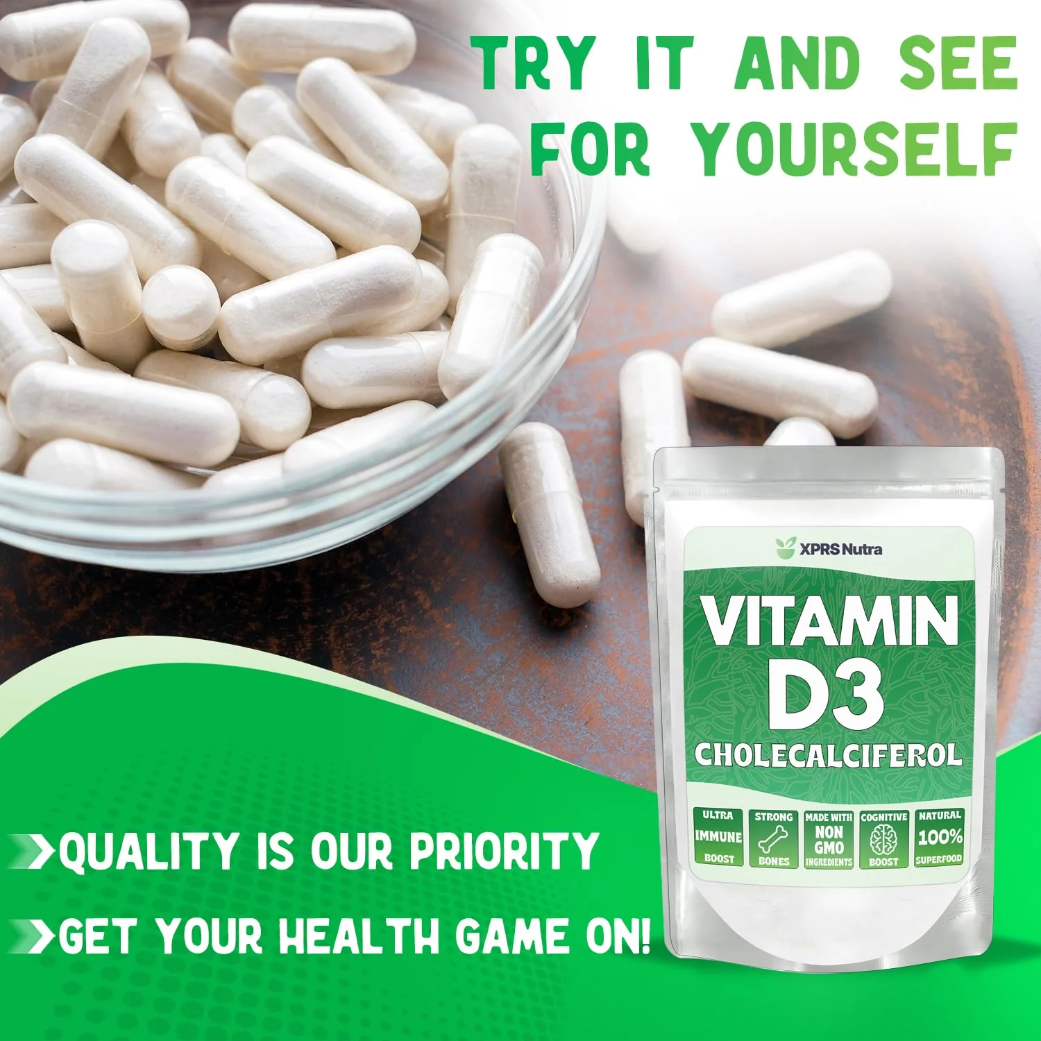 XPRS Nutra Vitamin D3 Powder (Cholecalciferol) - Unflavored 8 oz Pack of 6 - Image 6