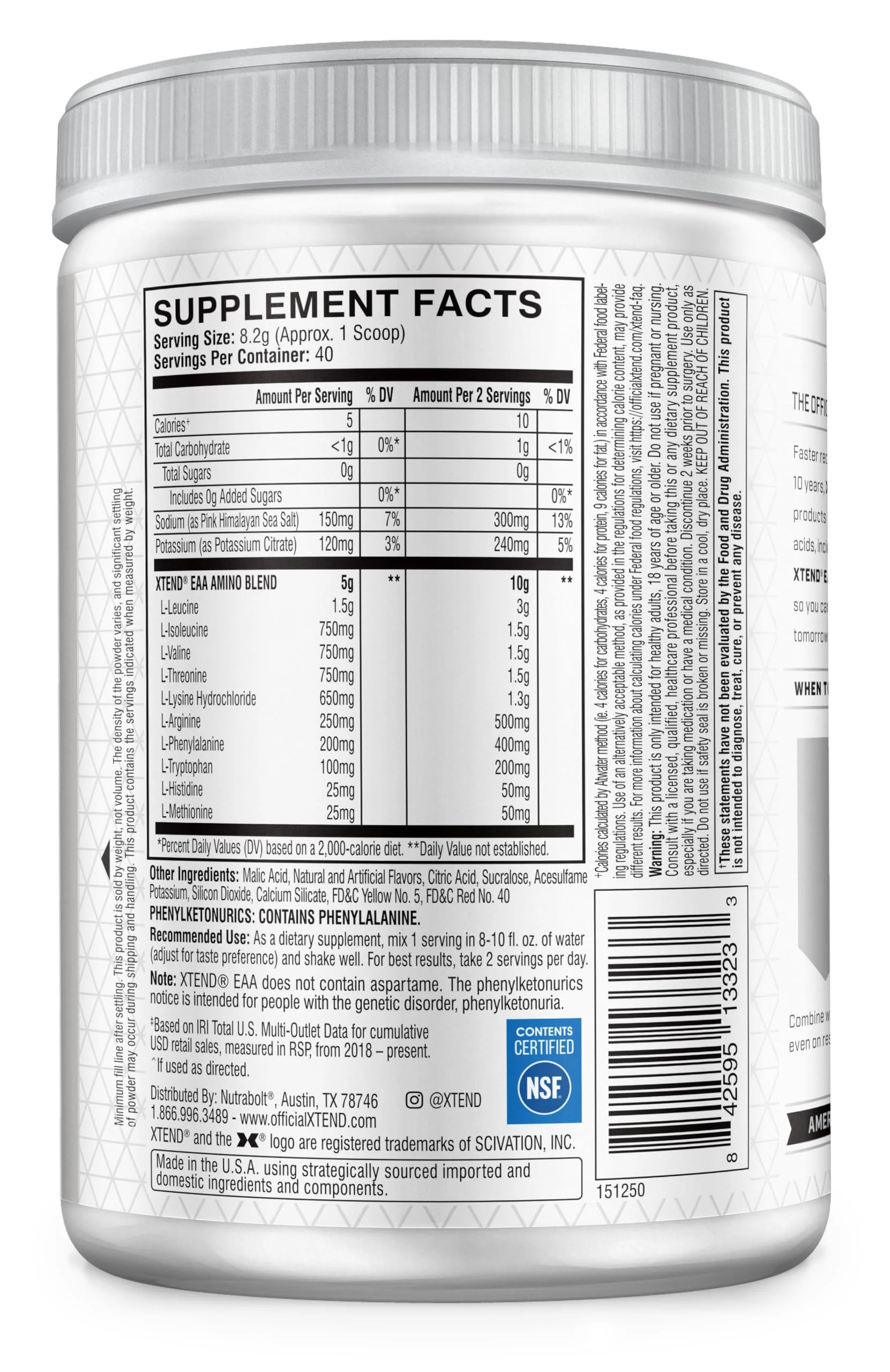 Xtend Scivation EAA + BCAA Powder - 9 Essential Amino Acids, 10g EAAs per 2 Servings, Mango, 40 Servings - Image 4