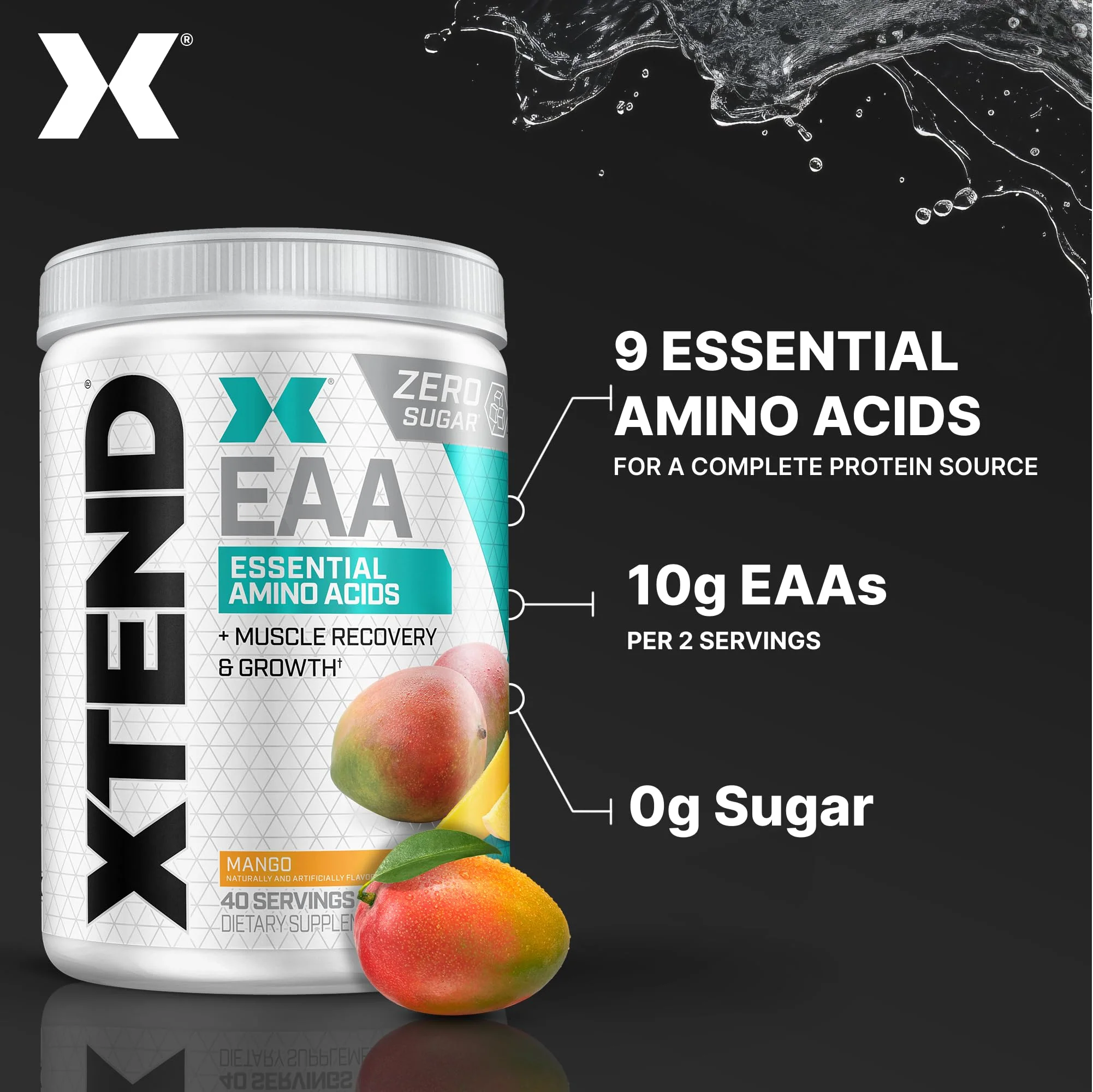 Xtend Scivation EAA + BCAA Powder - 9 Essential Amino Acids, 10g EAAs per 2 Servings, Mango, 40 Servings - Image 5
