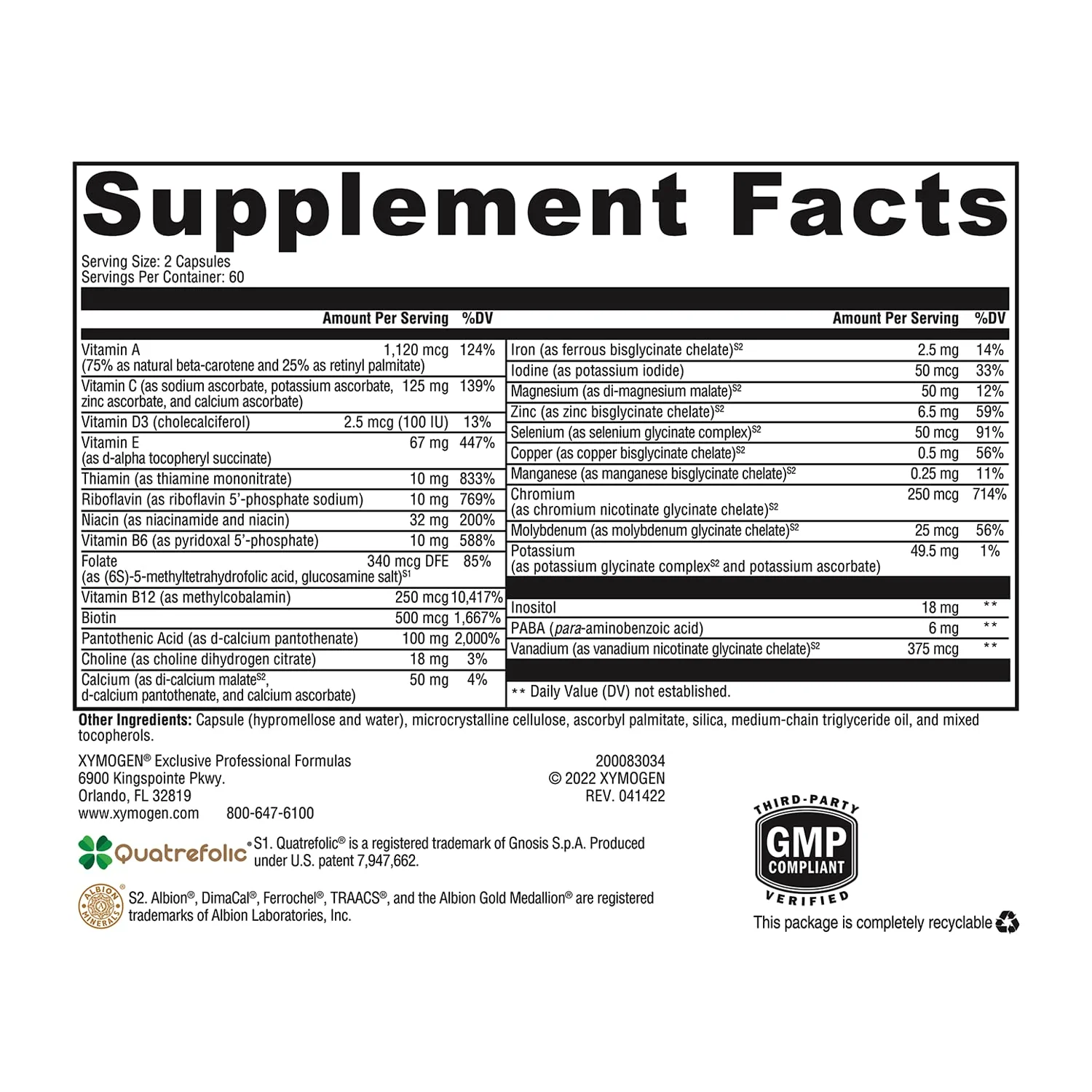 XYMOGEN ActivNutrients with Iron & Copper – Premium Multivitamin & Mineral for Wellness, Energy & Mood Support (120 Capsules) - Image 7