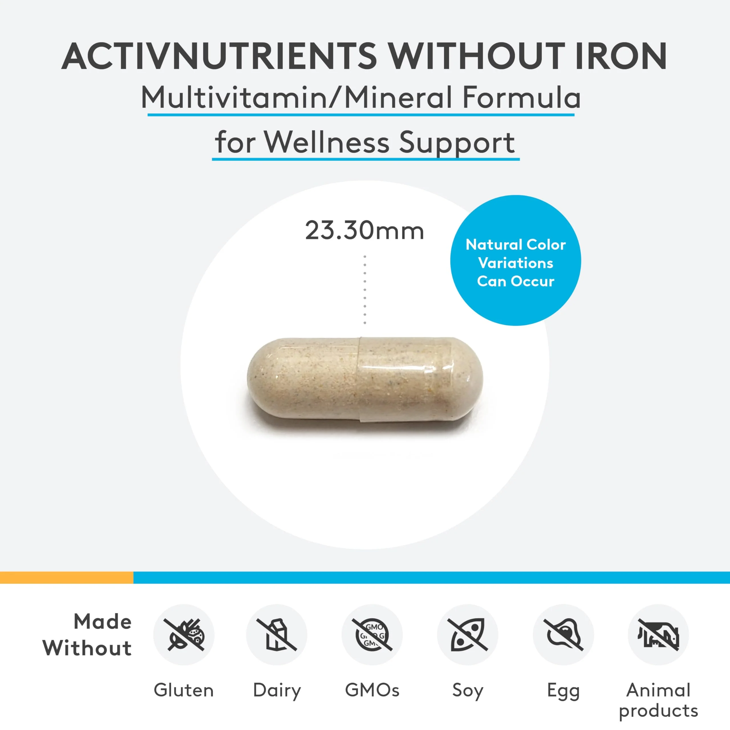 XYMOGEN ActivNutrients Without Iron — Multivitamin & Mineral Blend for Wellness, Immune, Energy & Mood (120 Capsules) - Image 3