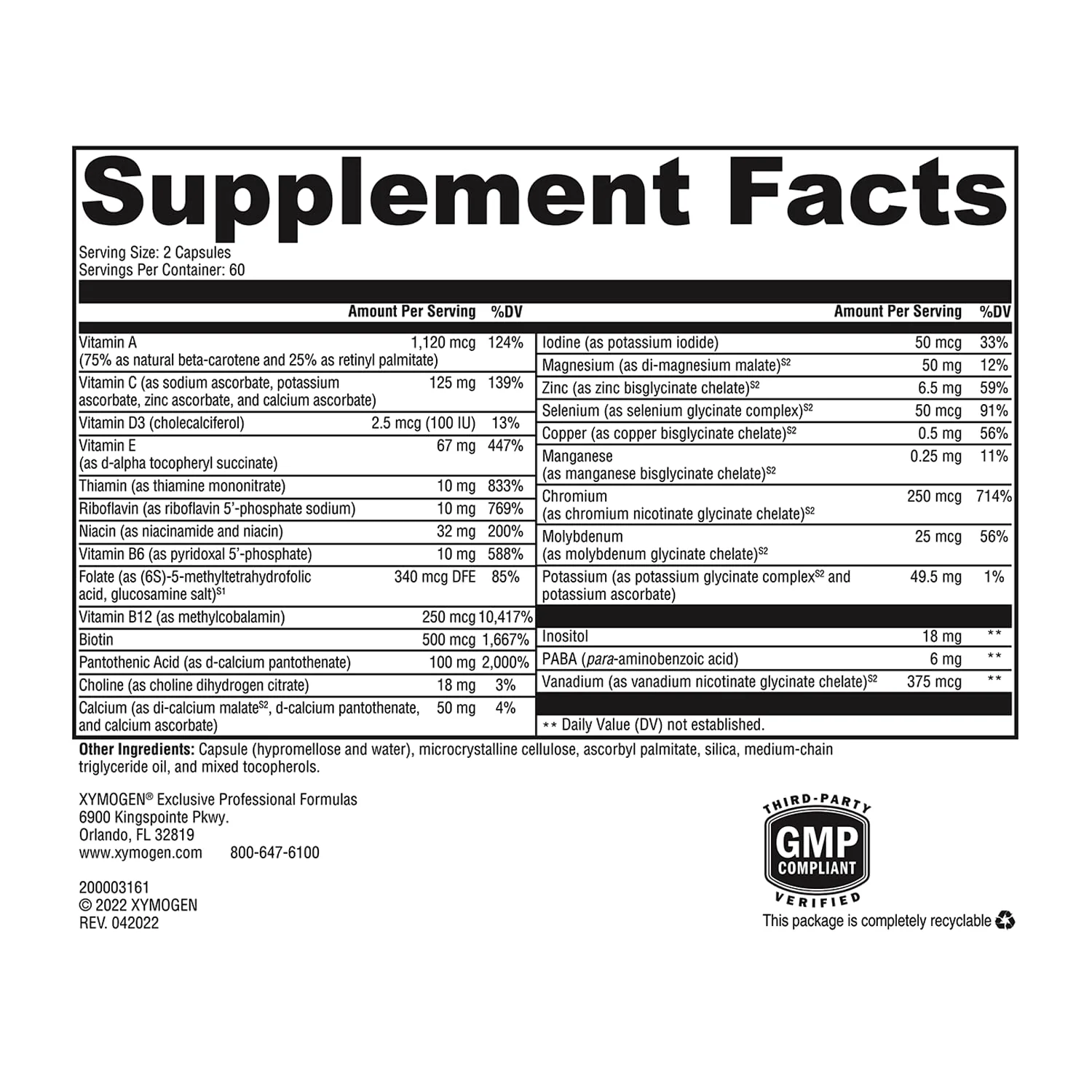 XYMOGEN ActivNutrients Without Iron — Multivitamin & Mineral Blend for Wellness, Immune, Energy & Mood (120 Capsules) - Image 7