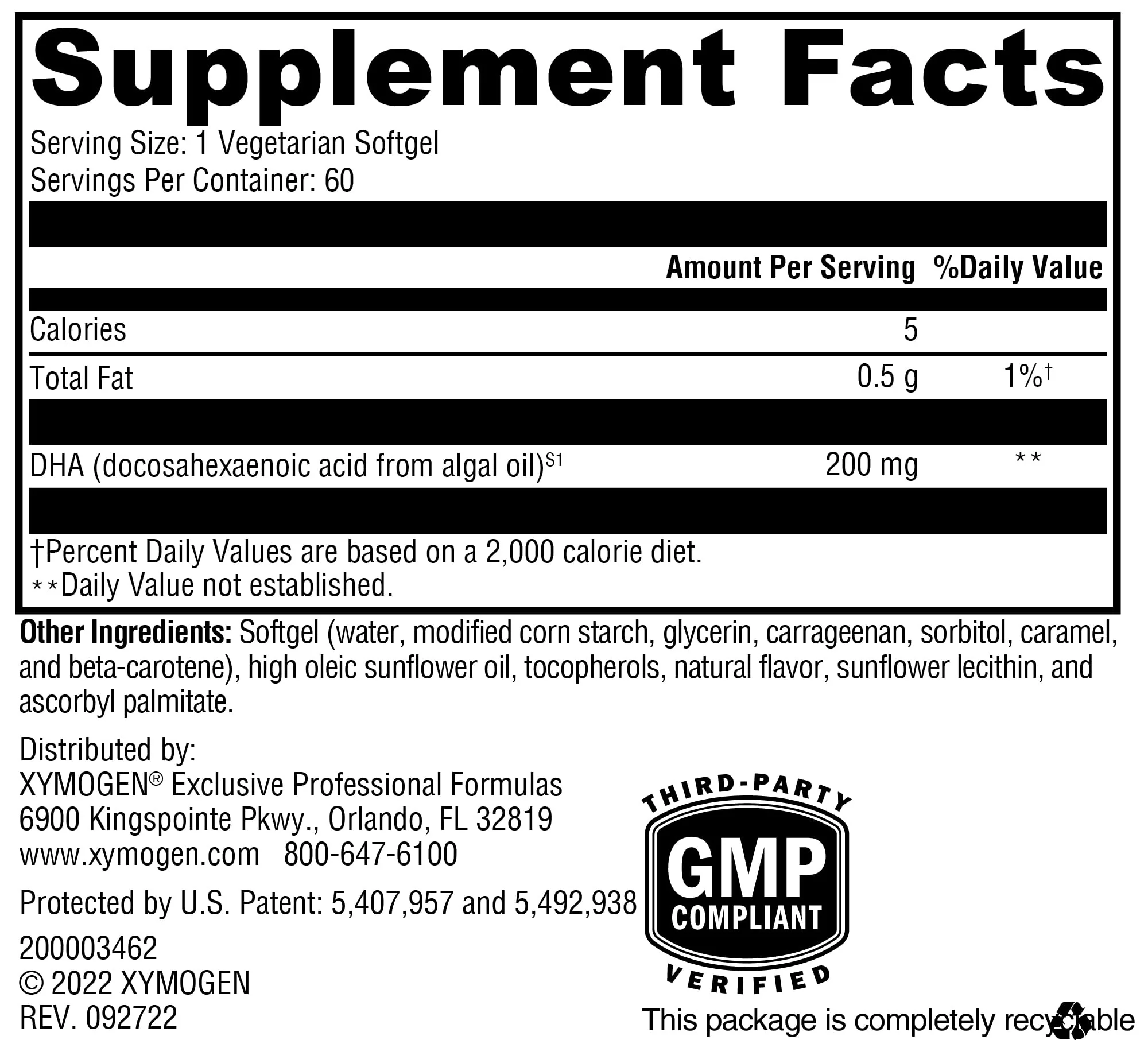 XYMOGEN DHA from Algae – DHA Omega-3 for Brain, Eyes, Heart & Immune Health (60 Softgels) - Image 16