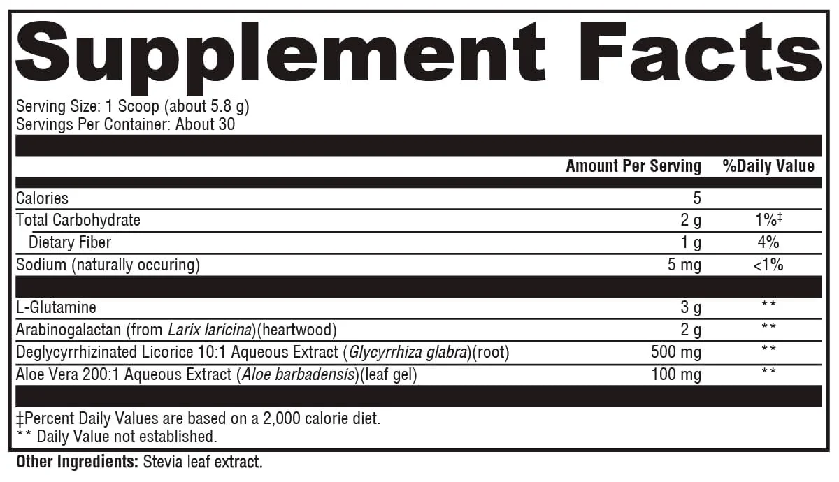 XYMOGEN GlutAloeMine Powder – 3000 mg L-Glutamine + Aloe, DGL Licorice & Arabinogalactan for GI Health (6.1 oz) - Image 2
