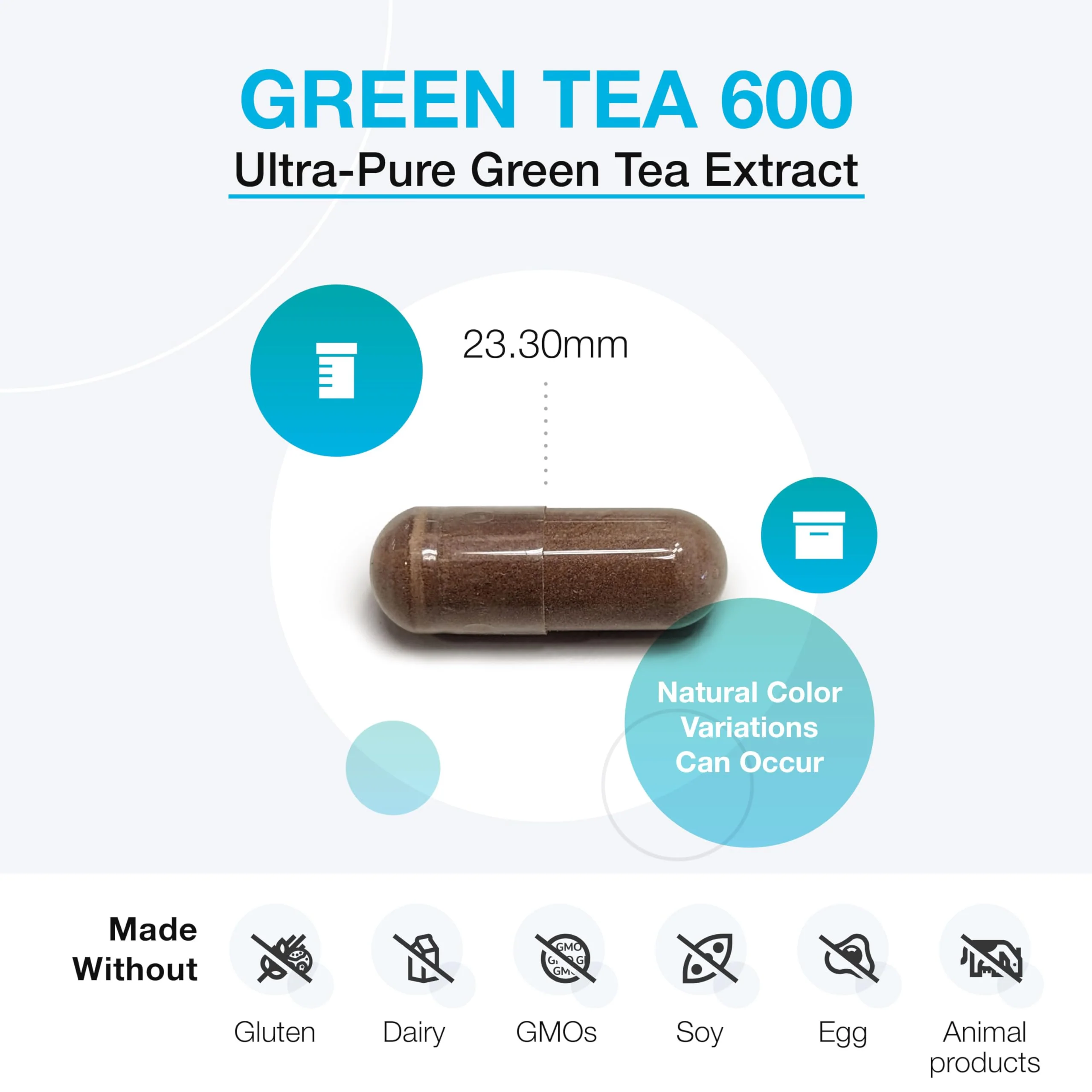 XYMOGEN Green Tea 600 - Ultra Pure Green Tea Extract Capsules - Immune Support, Heart & Brain Health | Gluten Free, Vegan, Non-GMO | 60 Capsules - Image 2