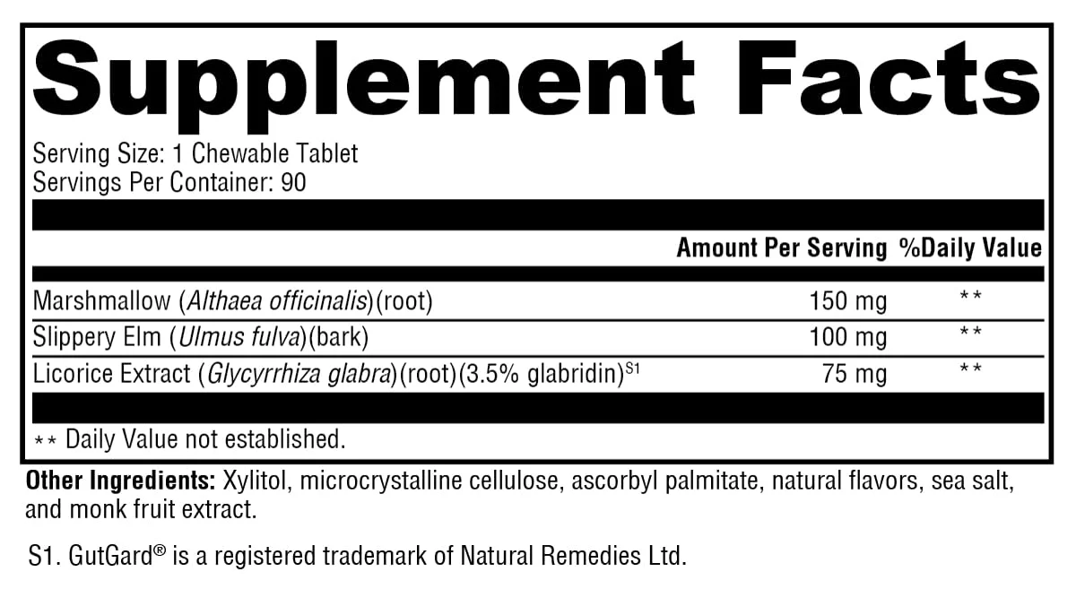 XYMOGEN Gut Health Supplements - GI Soothe Chocolate - Slippery Elm Bark, Licorice Root Extract & Marshmallow Root - Promote GI Lining Health, Mild Bloating Relief & Digestive Comfort (90 Tablets) - Image 6