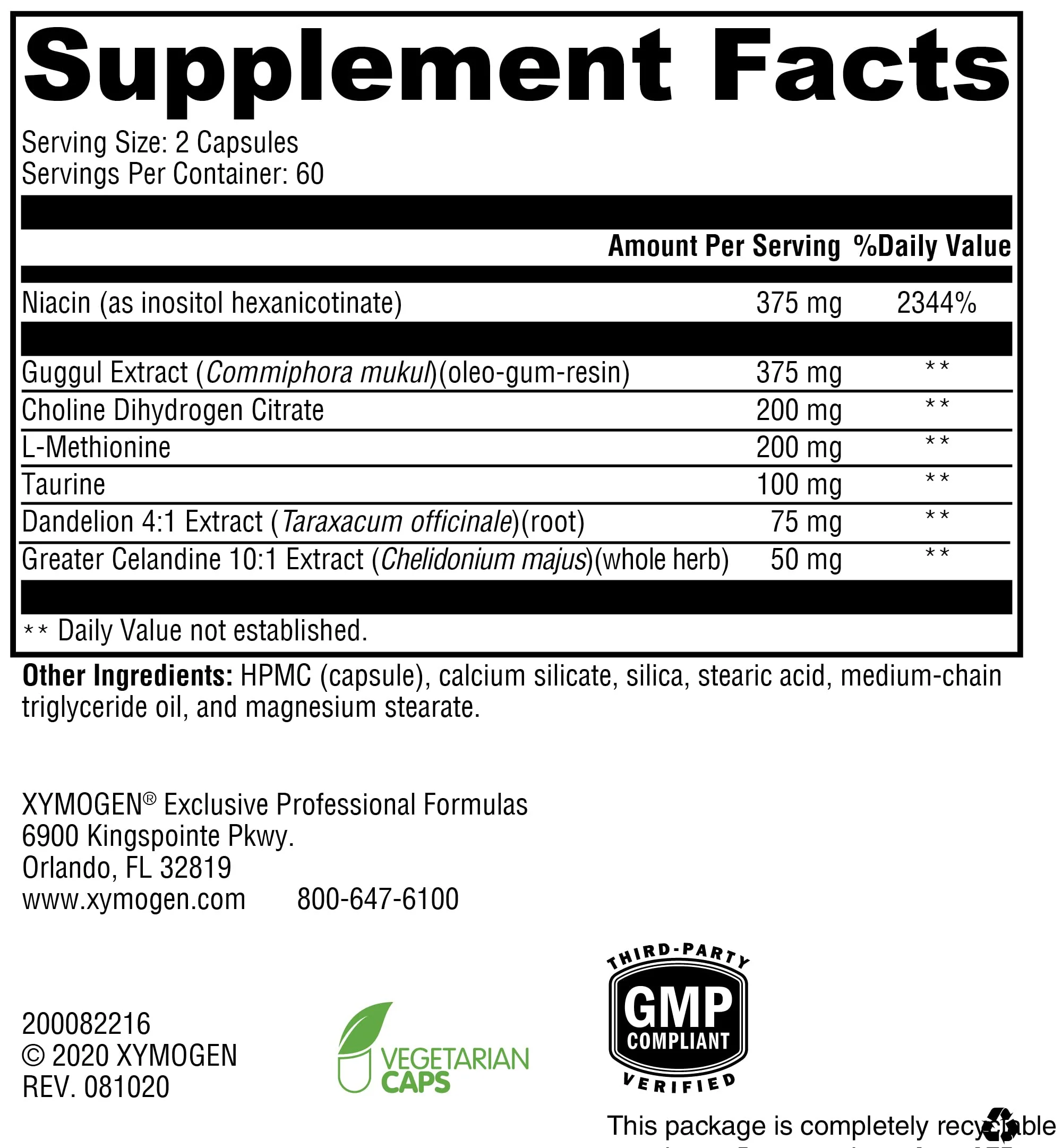 XYMOGEN LipotropiX – Lipid Metabolism & Liver Support | Dandelion & Celandine for Bile Flow | Guggul Extract + Inositol Hexanicotinate | 120 Capsules - Image 7