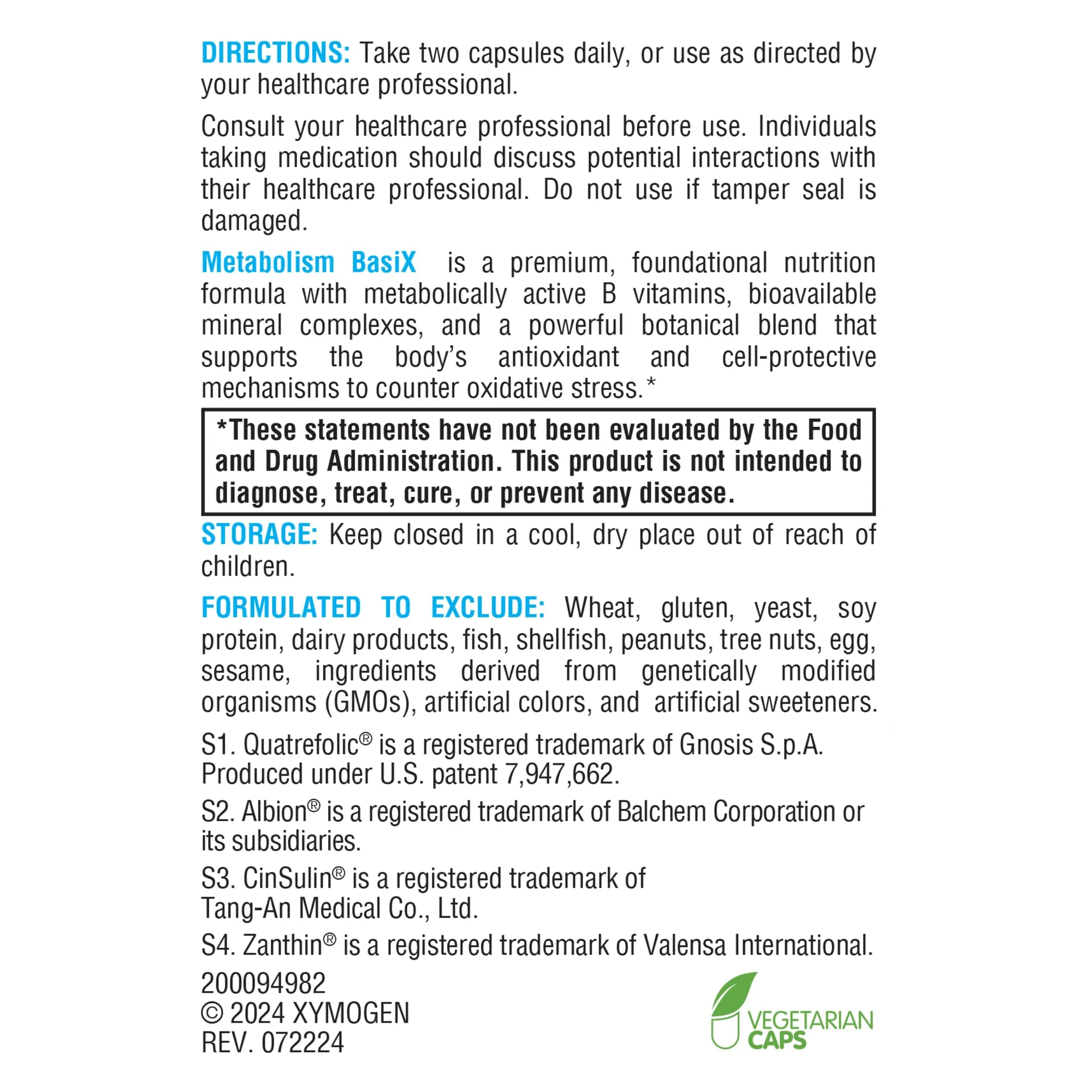 Xymogen Metabolism Basix – Antioxidants for Detox & Energy Metabolism (60 Capsules) - Image 5