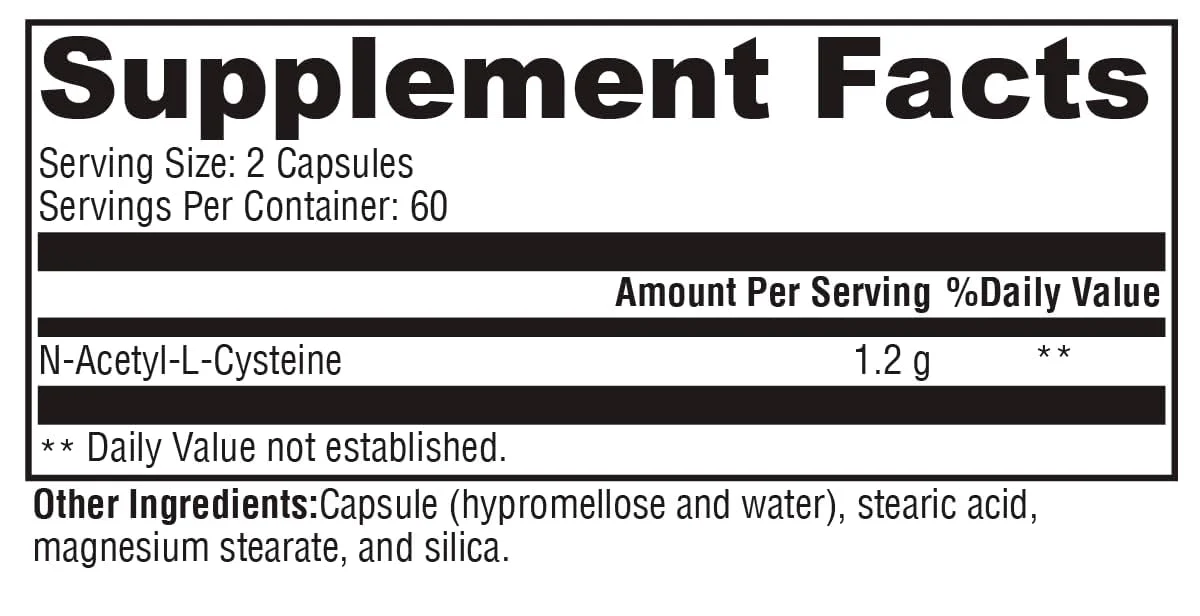 XYMOGEN N-Acetyl-Cysteine 600mg – 120 Capsules | Antioxidant & Detox Support - Image 3