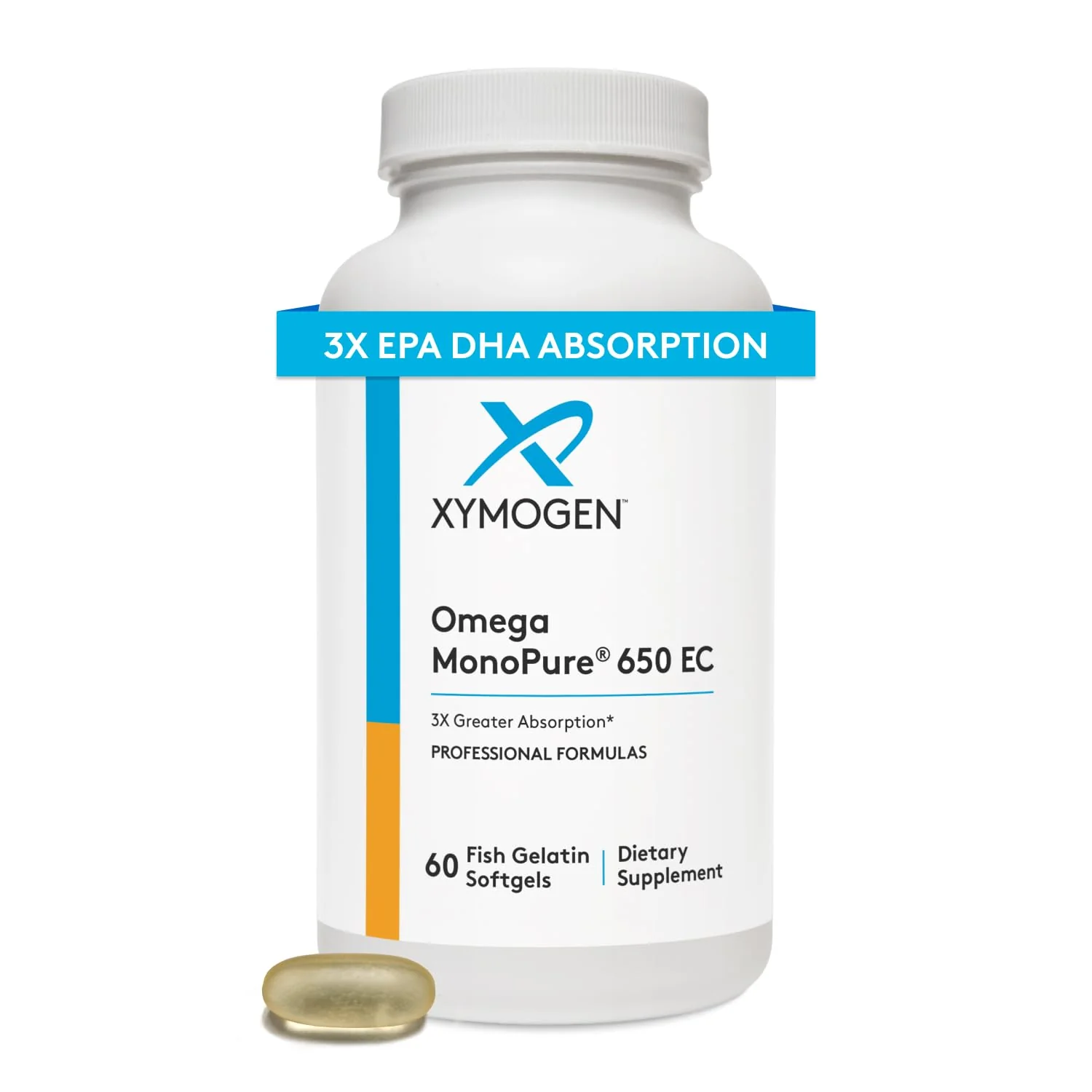 XYMOGEN Omega MonoPure 650 EC – 3X Absorption, Small Softgels for Heart & Brain (120 Softgels) - Image 10