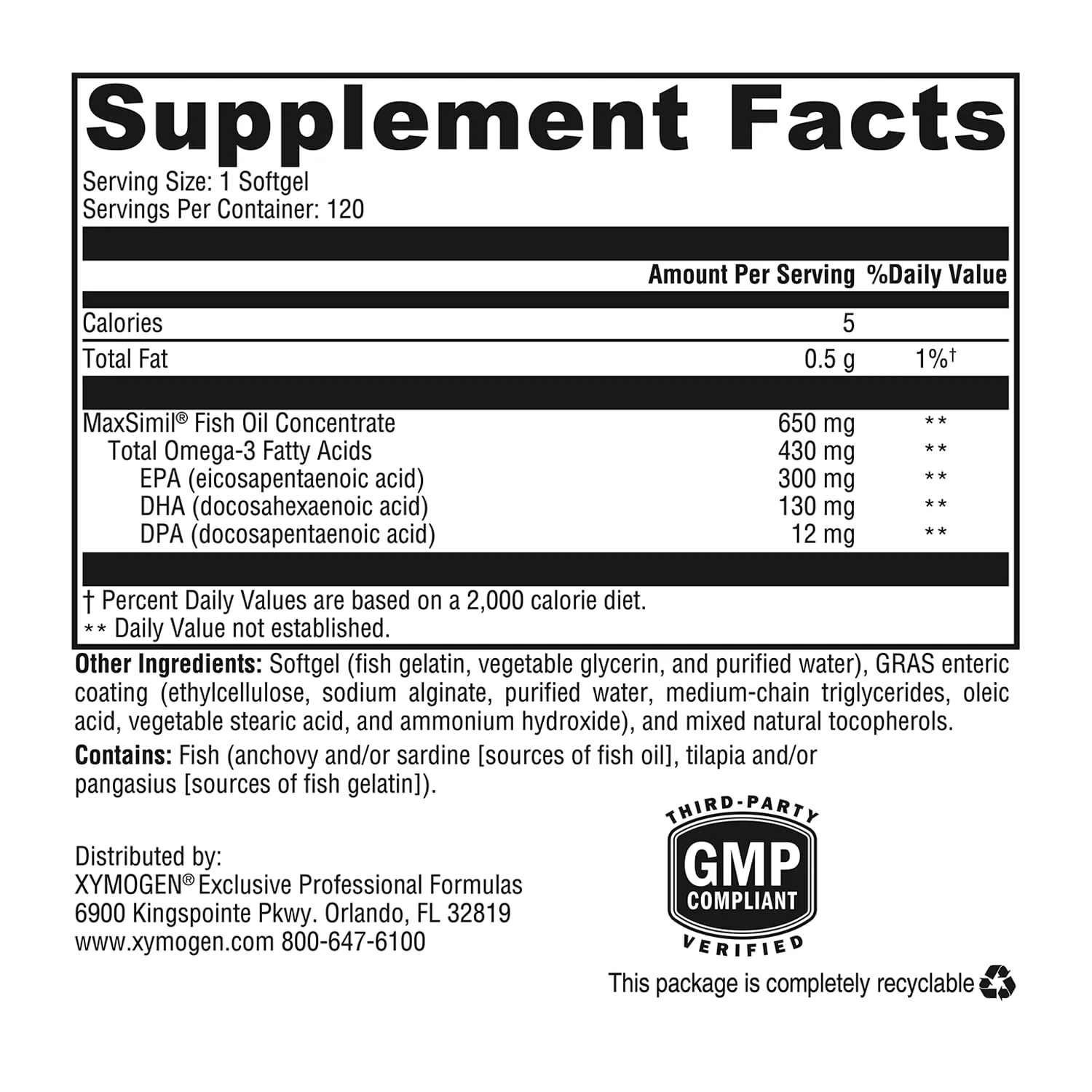 XYMOGEN Omega MonoPure 650 EC – 3X Absorption, Small Softgels for Heart & Brain (120 Softgels) - Image 16
