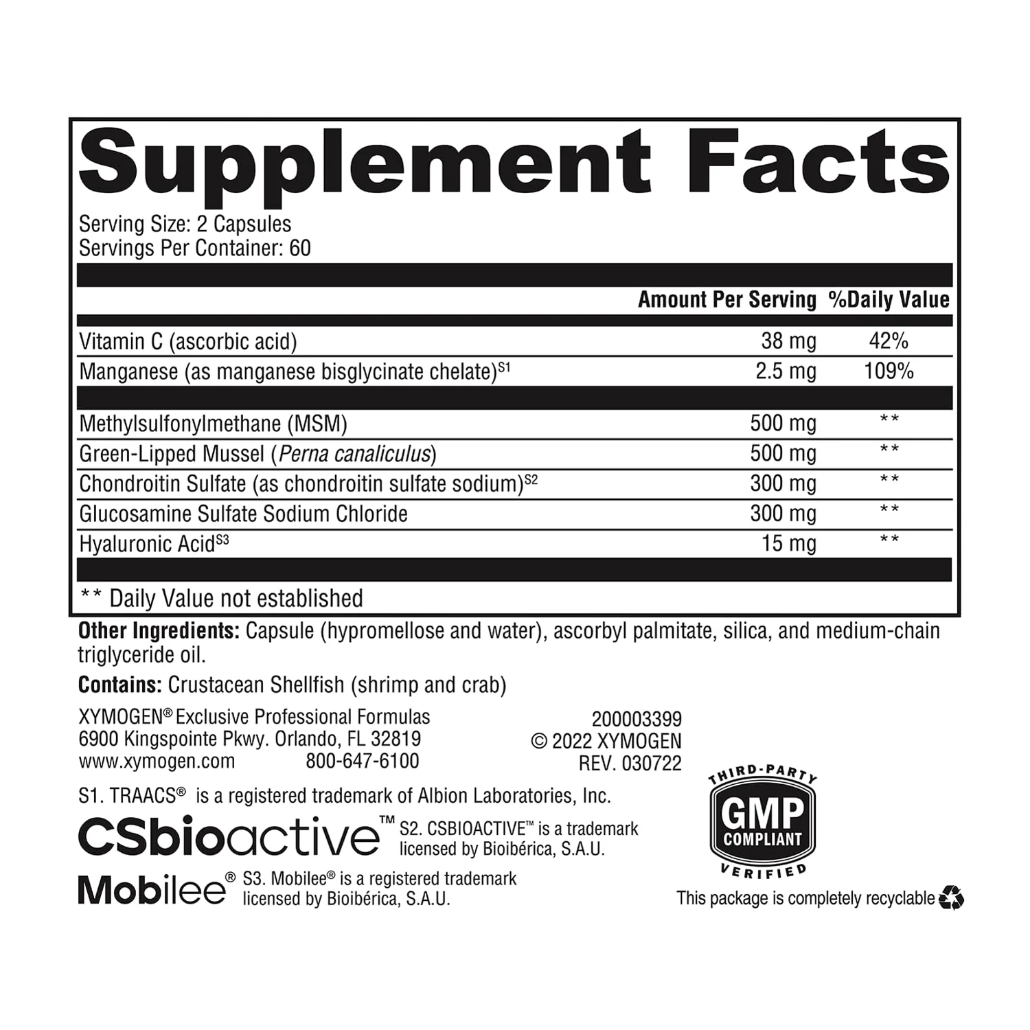 XYMOGEN SynovX DJD – Supports Healthy Joints with MSM, Green-Lipped Mussel (120 Capsules) - Image 7