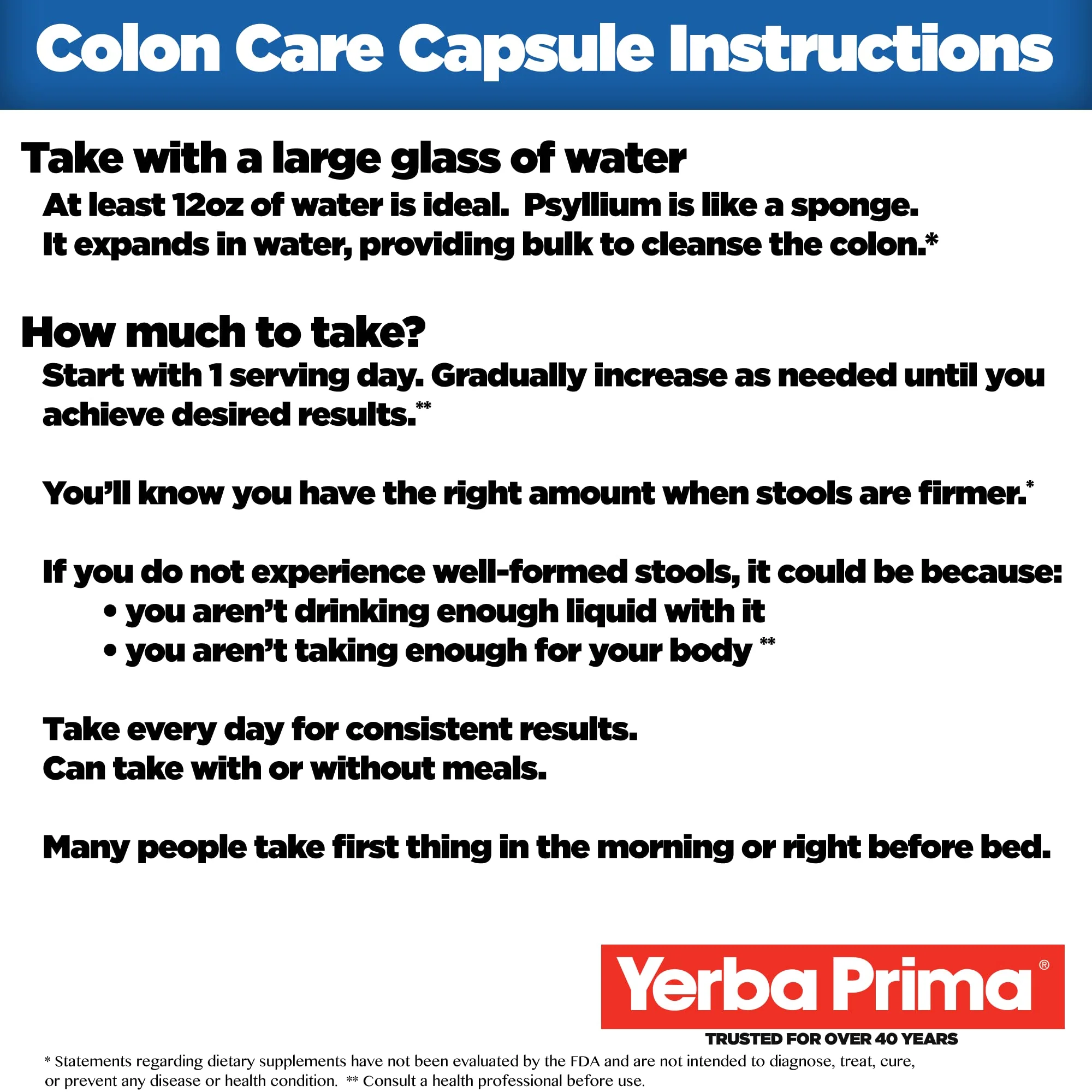 Yerba Prima Prebiotic Colon Care Capsules, 400 Caps (Pack of 2) – Five Forms of Dietary Fiber - Image 3