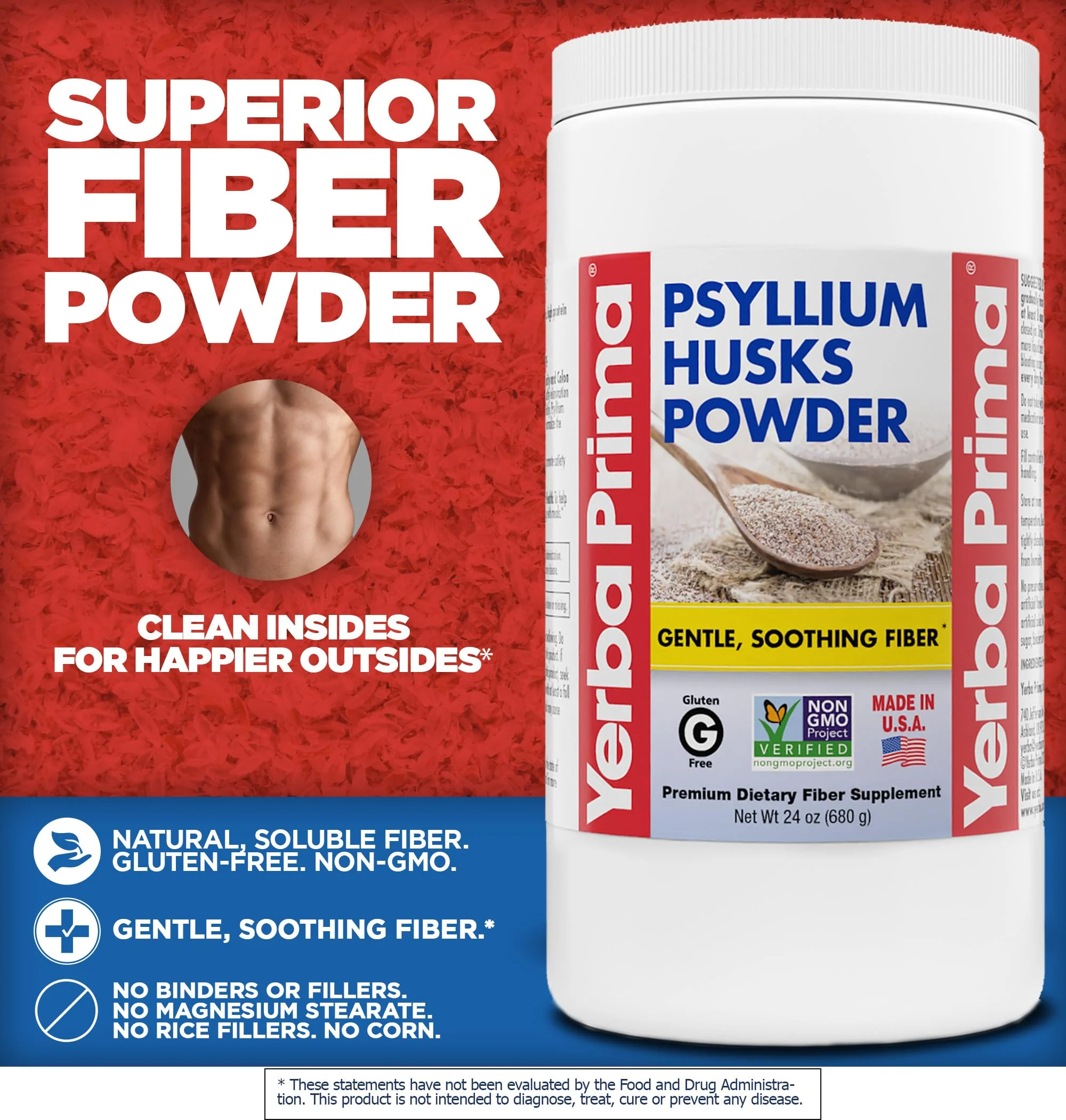 Yerba Prima Psyllium Husks Powder - 24 oz (Pack of 2) Unflavored, Fine Ground, Natural Fiber Supplement - Image 11