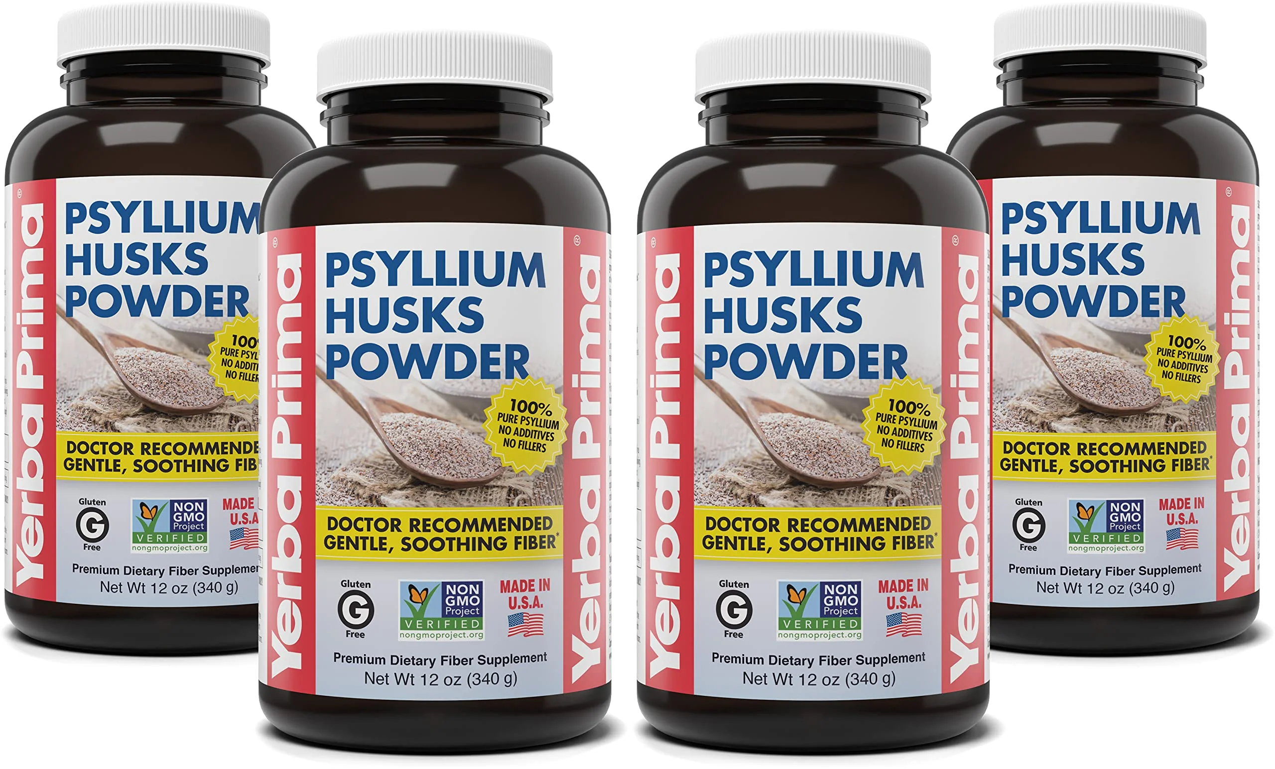 Yerba Prima Psyllium Husks Powder - 4 x 12 oz Pack (New Label) - Natural Fiber for Regularity & Gut Health - Image 6