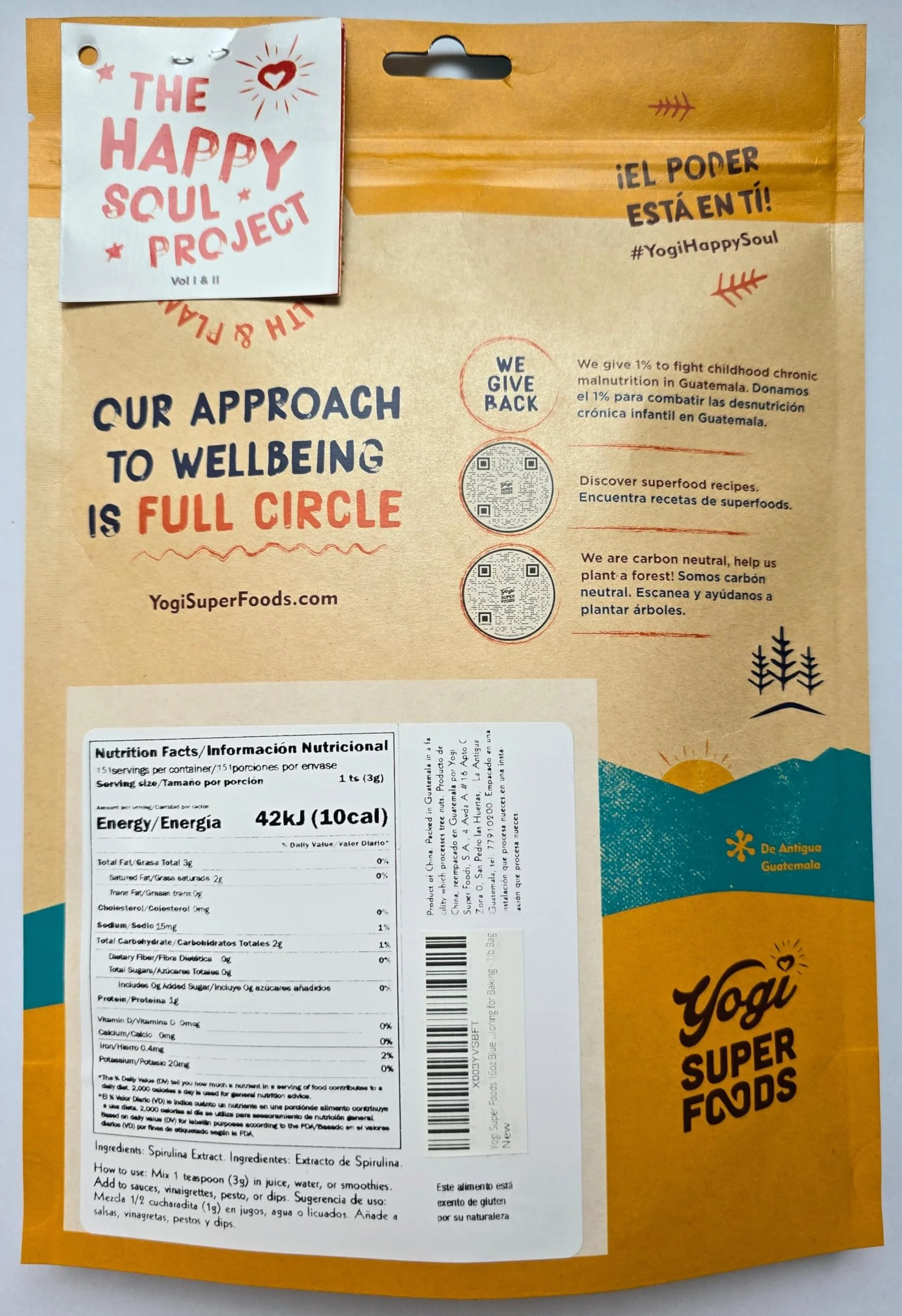 Yogi Super Foods Blue Spirulina Powder – 16oz (1lb) | Plant Protein & Immune Support - Image 3