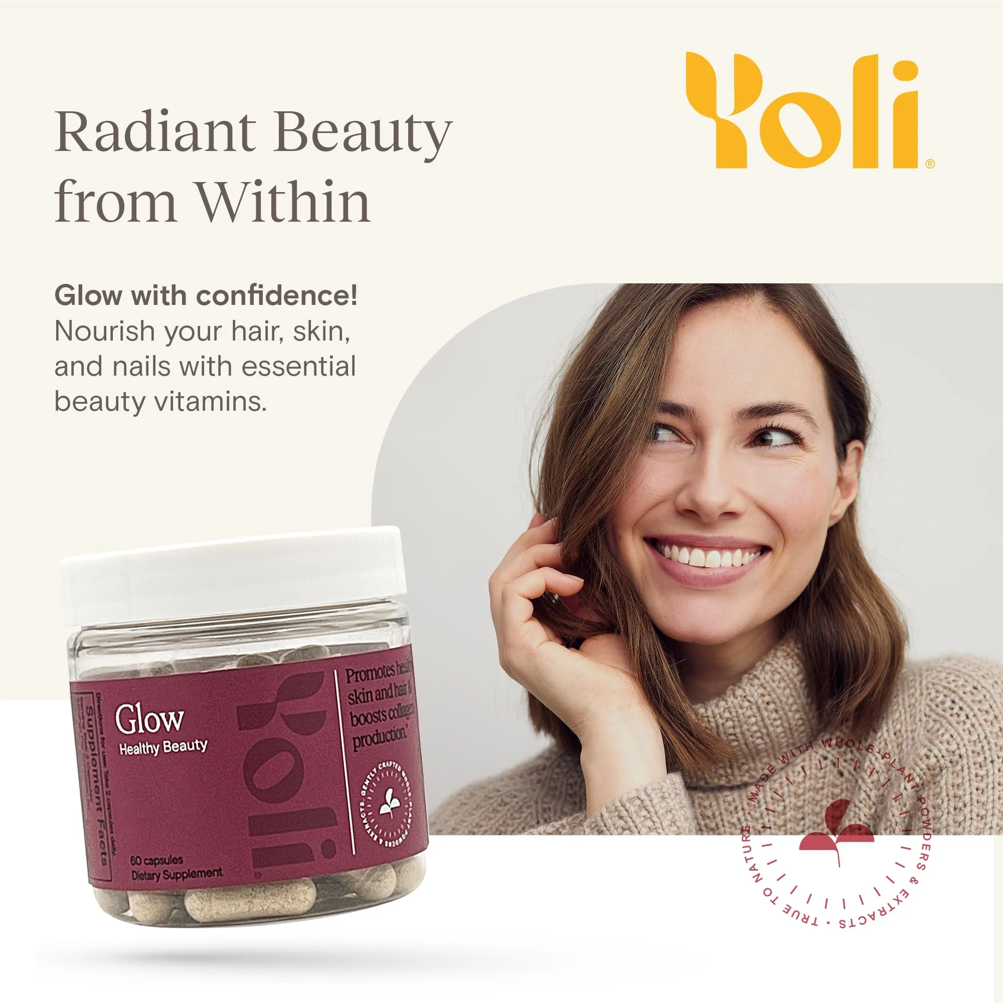 Yoli Glow Biotin & Collagen – Hair, Skin & Nails Multivitamin for Women - Image 2