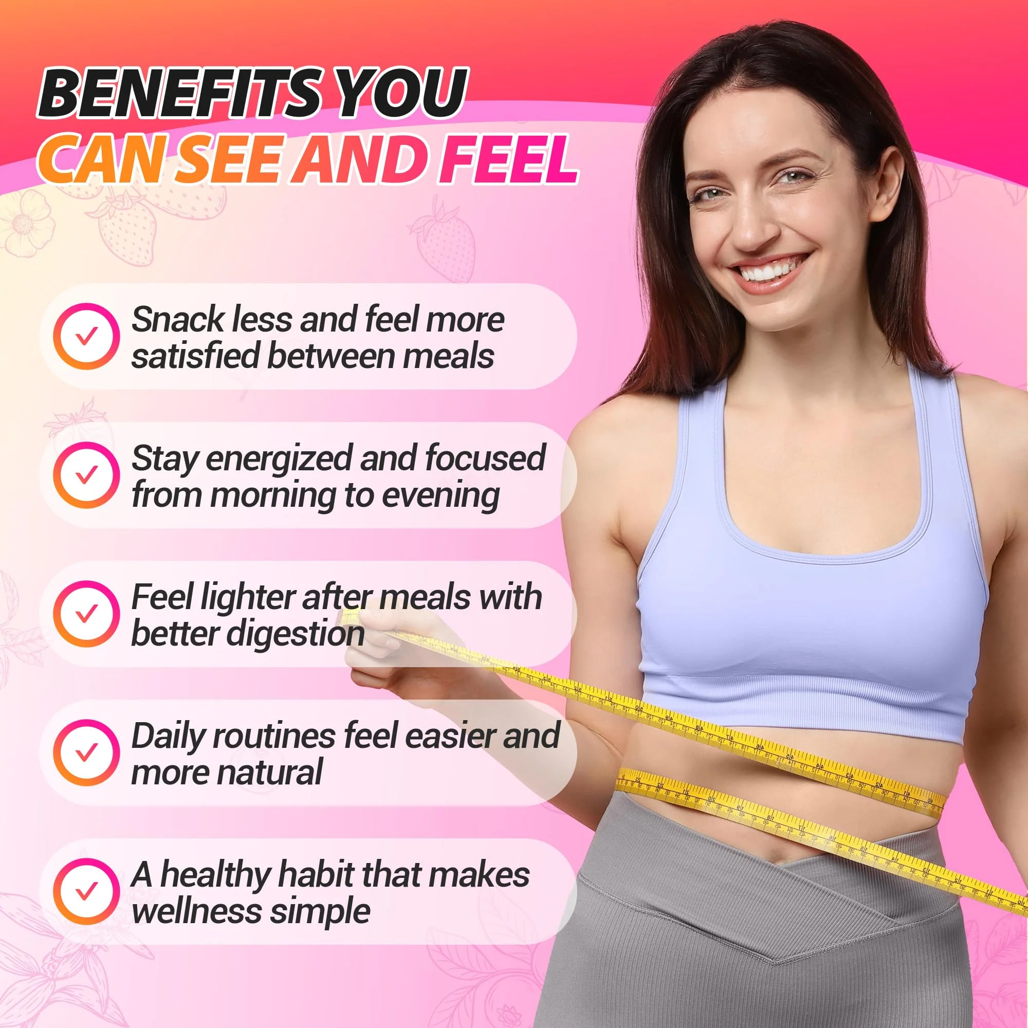 Yooloks Cutting Drink Mix – GLP-1 Drink Mix with 5-HTP, Yerba Mate & Magnesium, FOS | Strawberry Acai Flavor – 30 Servings - Image 4