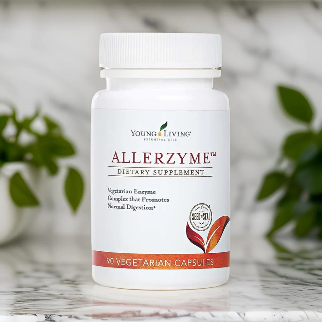 Young Living Allerzyme - 90 Ct Vegetarian Digestive Enzyme Capsules with Tarragon & Ginger - Image 2