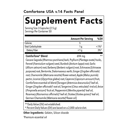 Young Living ComforTone Capsules - Natural Digestive Support with Cascara Sagrada, Psyllium, Ginger & Tarragon (150 Capsules) - Image 5