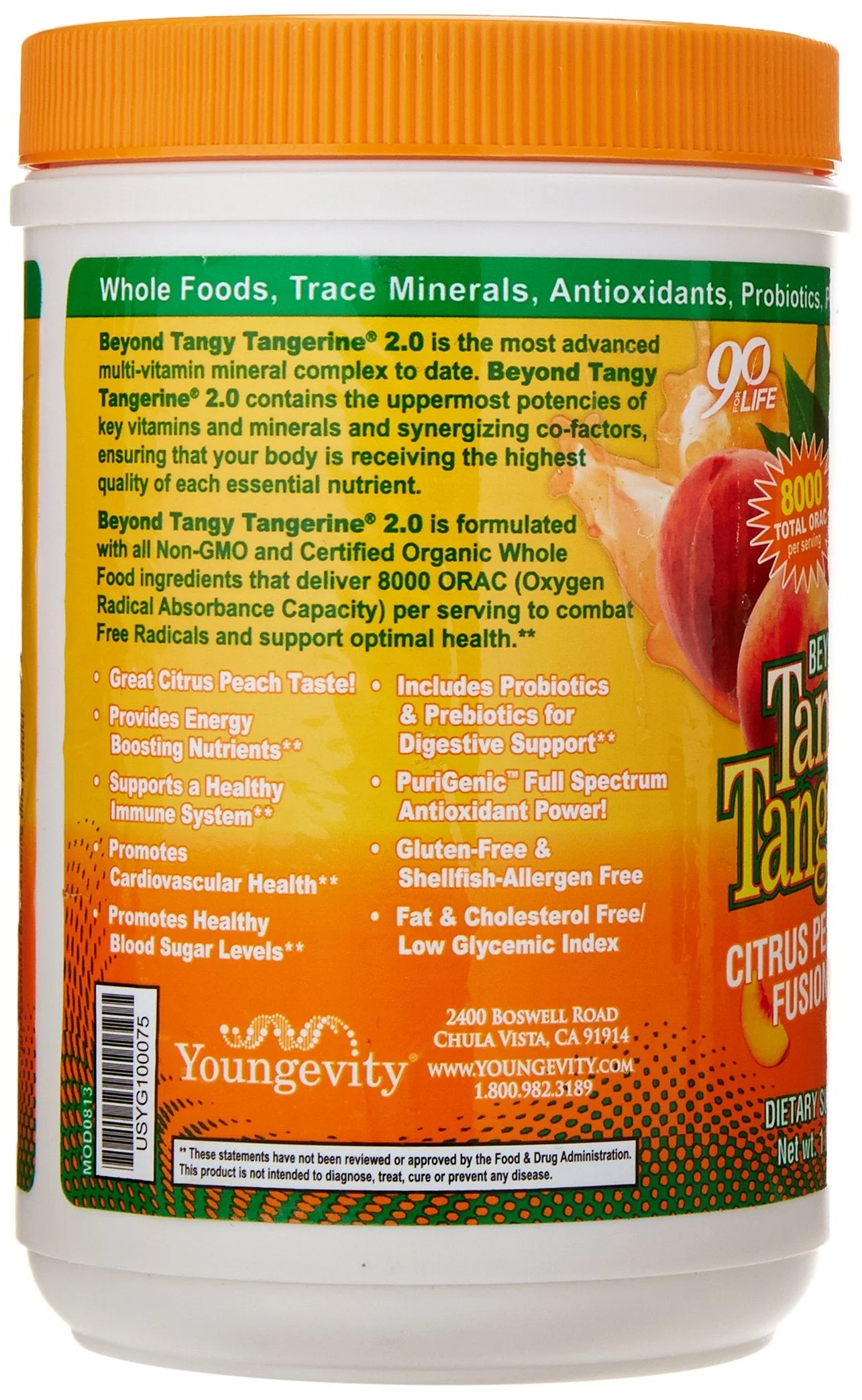 Youngevity Beyond Tangy Tangerine 2.0 Citrus Peach Fusion – Multi-Vitamin & Mineral Complex, 8,000 ORAC, 3 Canisters - Image 3
