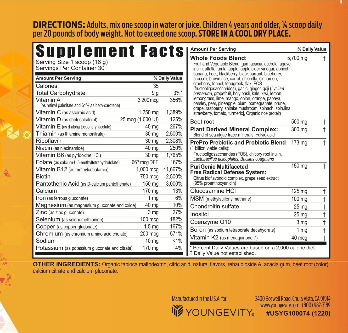 Youngevity Beyond Tangy Tangerine 2.5 Tropical Tangerine – Ultimate Multi-Vitamin & Mineral Complex (8,000 ORAC) - Image 2