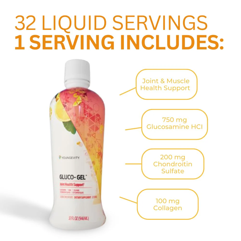 Youngevity Liquid GLUCO-Gel Majestic Earth 32 oz – Pack of 1 | Bone & Joint Support - Image 4