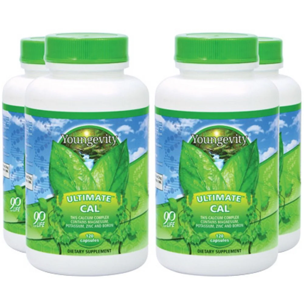 Youngevity Ultimate CAL – Calcium Magnesium Bone Health with D-3, Zinc, Potassium, Boron | 120 Capsules (Pack of 4)