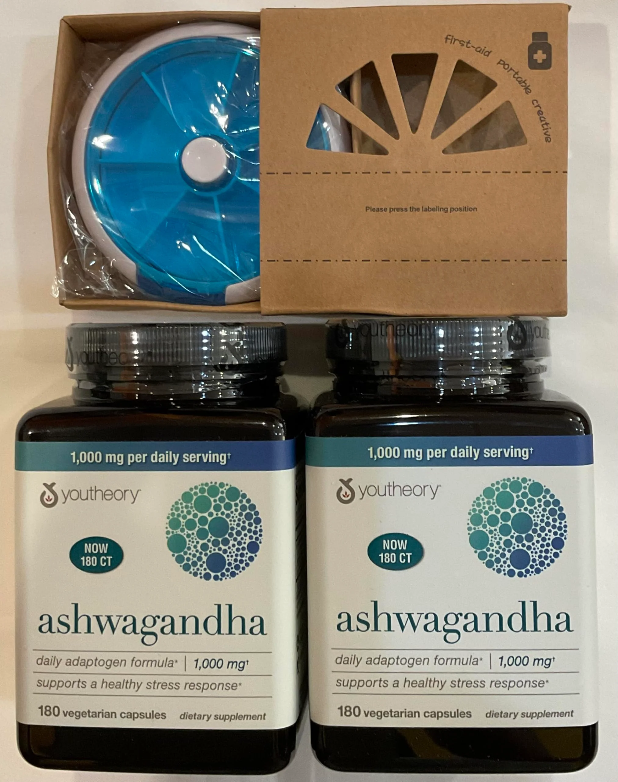 Youtheory Ashwagandha 1000mg with KSM-66 – 360 Capsules Pack + 7-Day Pill Organizer Bundle - Image 6