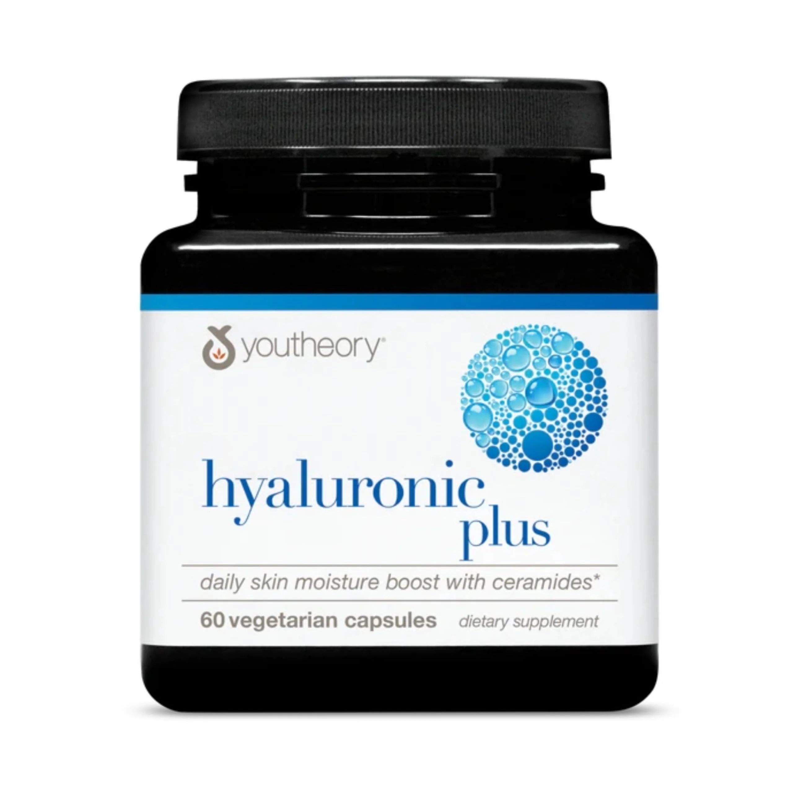 Youtheory Hyaluronic Plus – Hyaluronic Acid Supplement with Ceramides, Vitamin C, Biotin & More | 60 Vegetarian Capsules