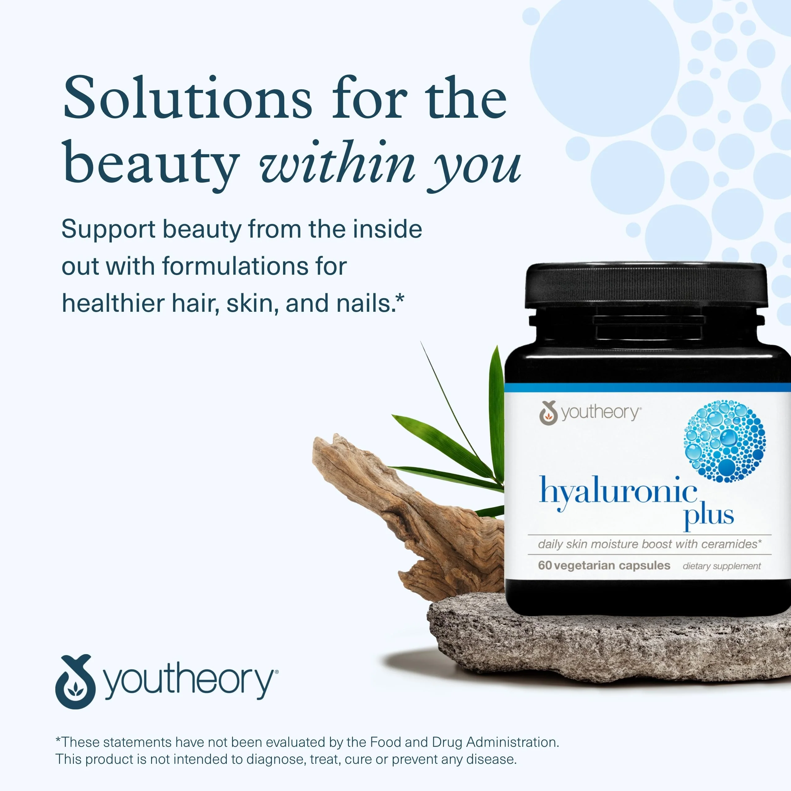 Youtheory Hyaluronic Plus – Hyaluronic Acid Supplement with Ceramides, Vitamin C, Biotin & More | 60 Vegetarian Capsules - Image 7