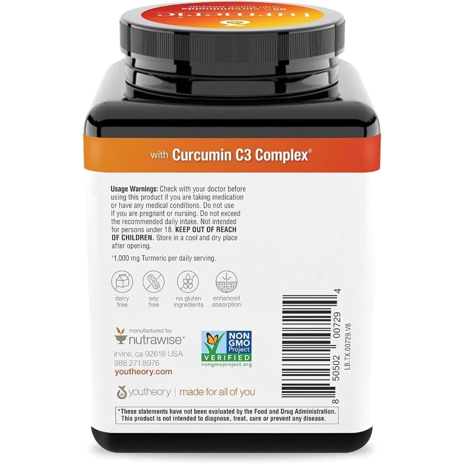 Youtheory Turmeric Extra Strength 1,000 mg – 95% Curcuminoids + BioPerine | 180 Vegetarian Capsules | USP Verified | 2 Pack - Image 7
