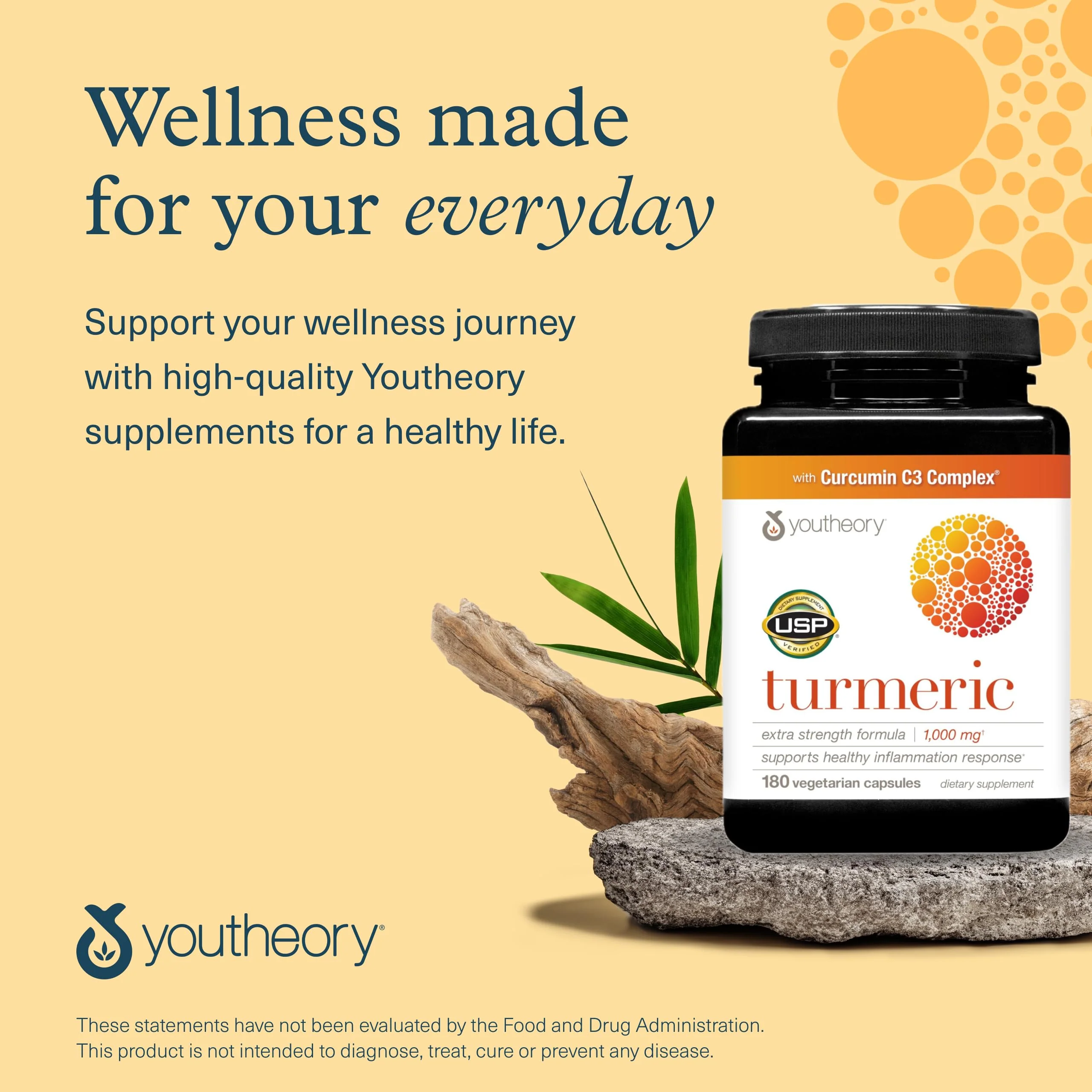 Youtheory Turmeric Extra Strength 1,000 mg | Curcuminoids + BioPerine | 180 Veg Capsules | USP Verified - Image 14