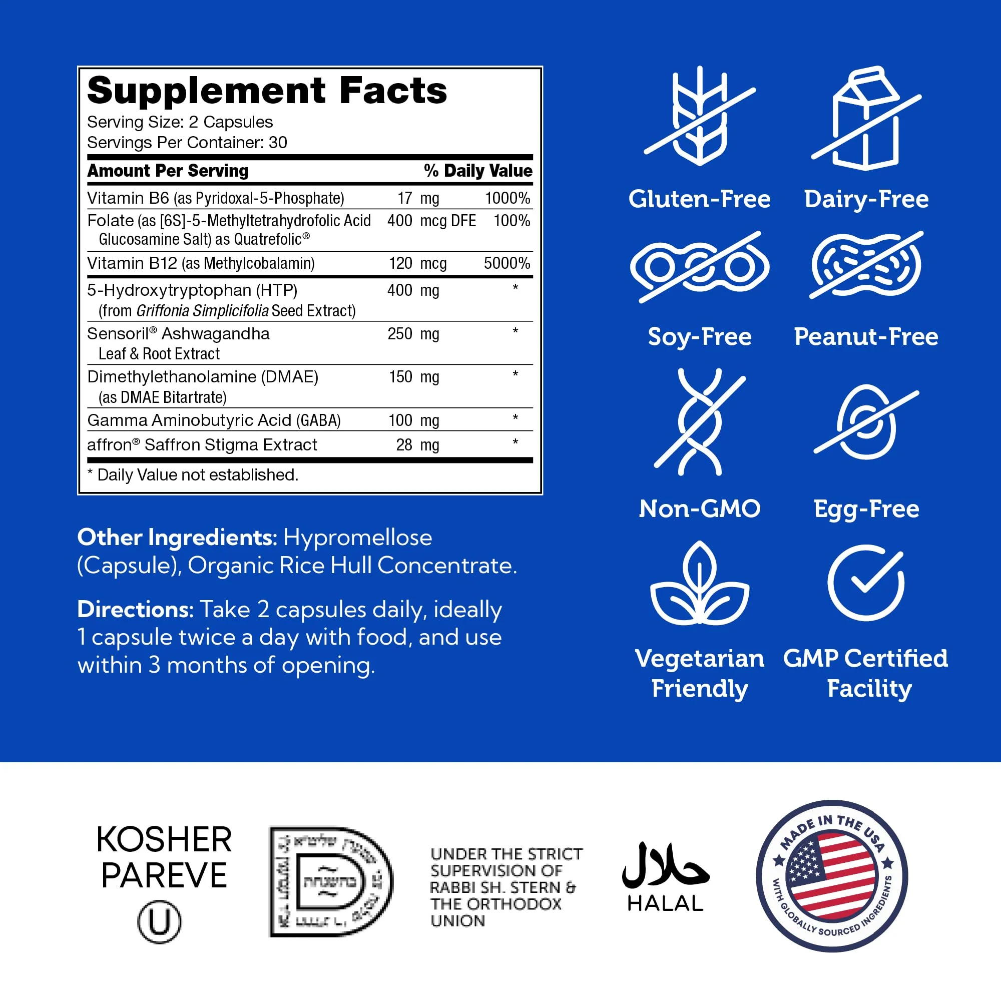 Zahler Mastermind: Comprehensive Mood Formula for Mood Support, Energy & Mental Balance | Certified Kosher | 60 Capsules - Image 11