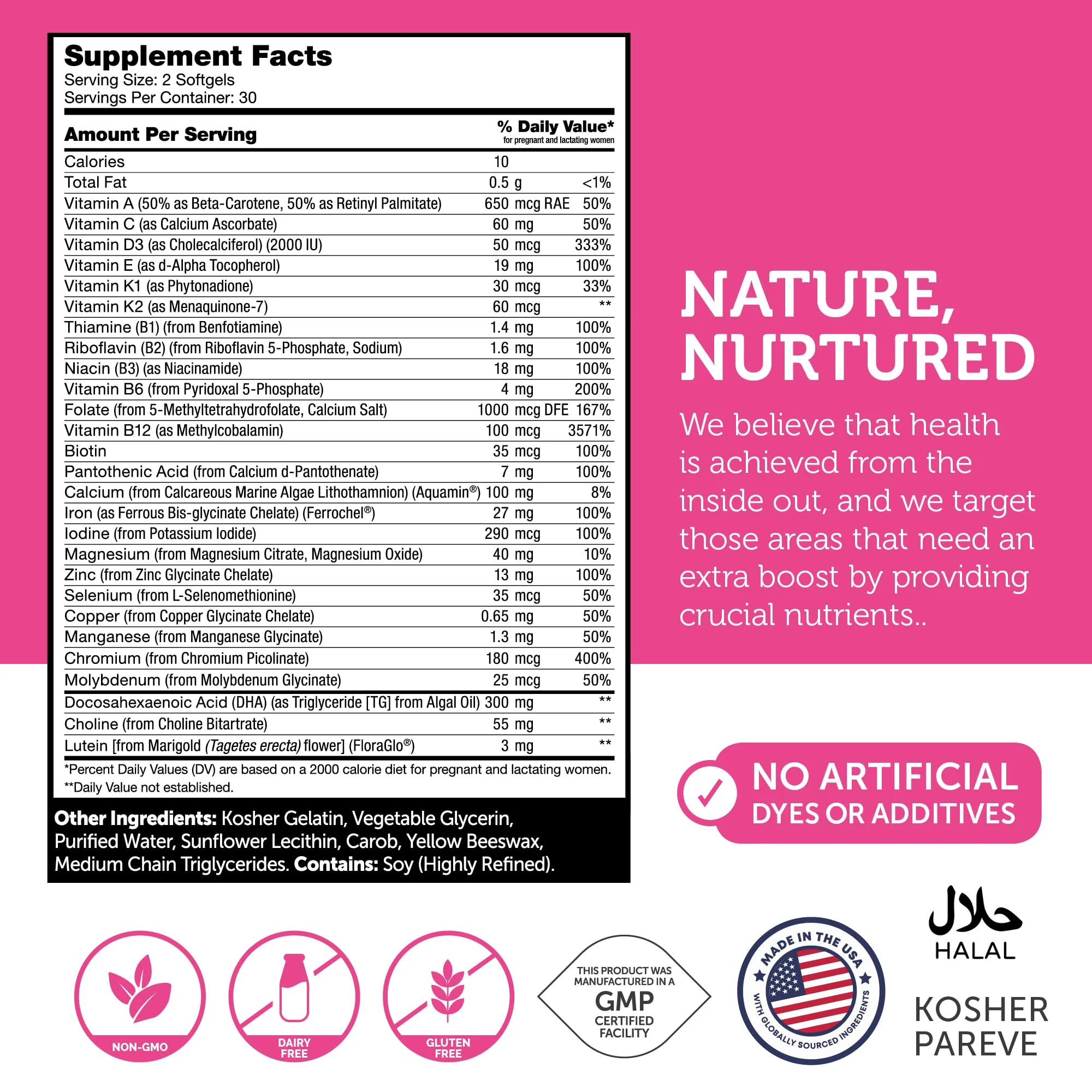 Zahler Prenatal Vitamin with DHA & Folate - 60 Softgels | Kosher Prenatal - Image 4