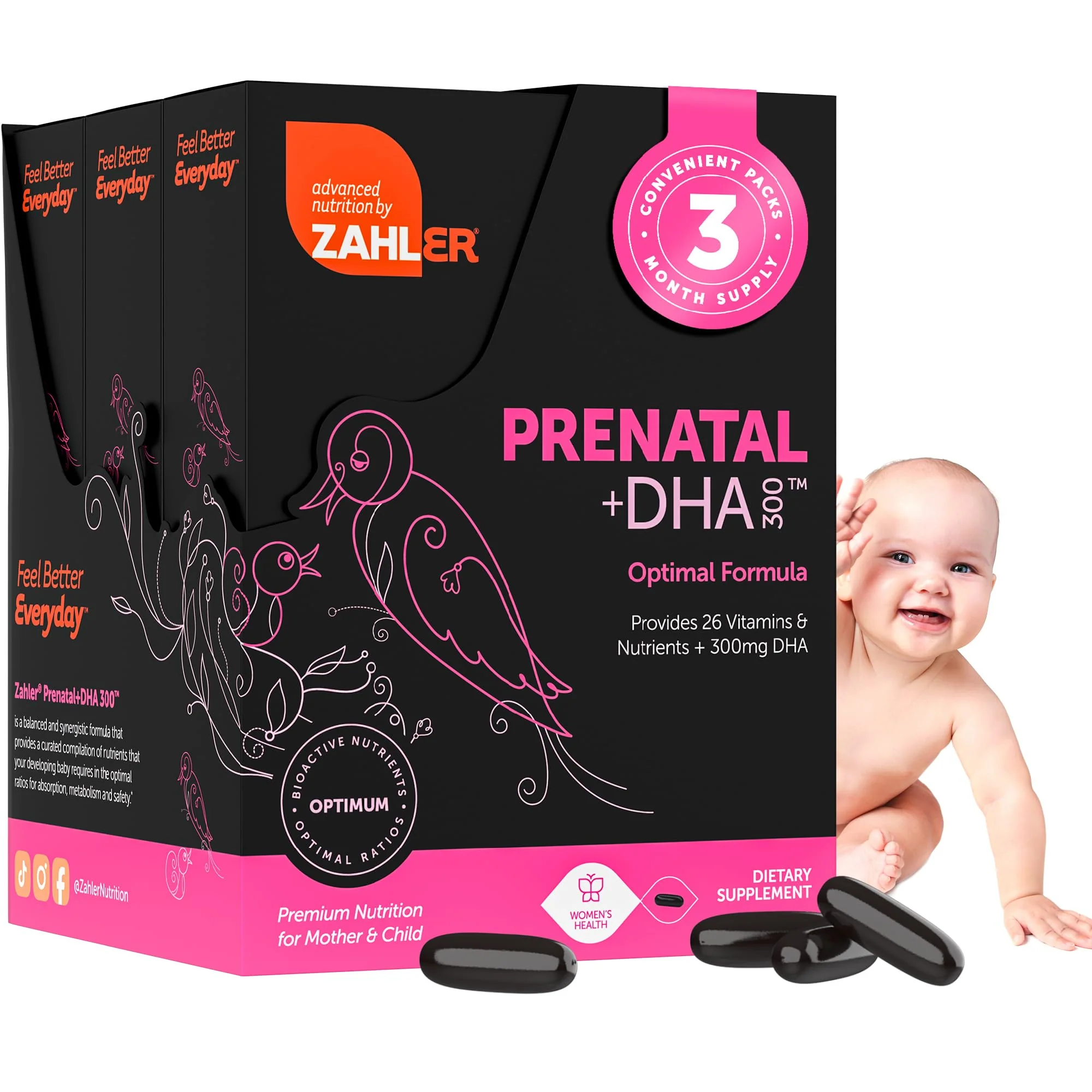 Zahler Prenatal Vitamin with DHA & Folate – Kosher Prenatal Softgels (180 Count) - Image 9