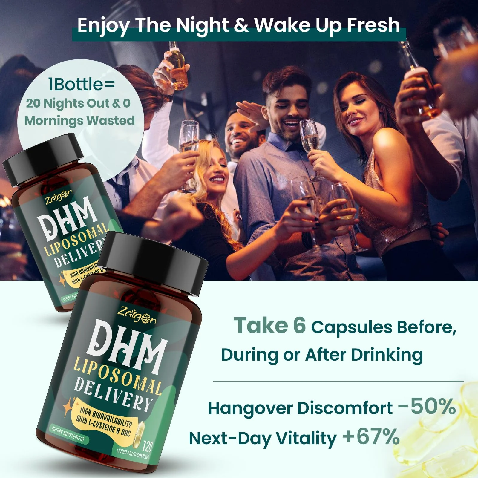 Zaigon Hangover DHM Supplements – Recovery & Liver Support, 240 Capsules - Image 7