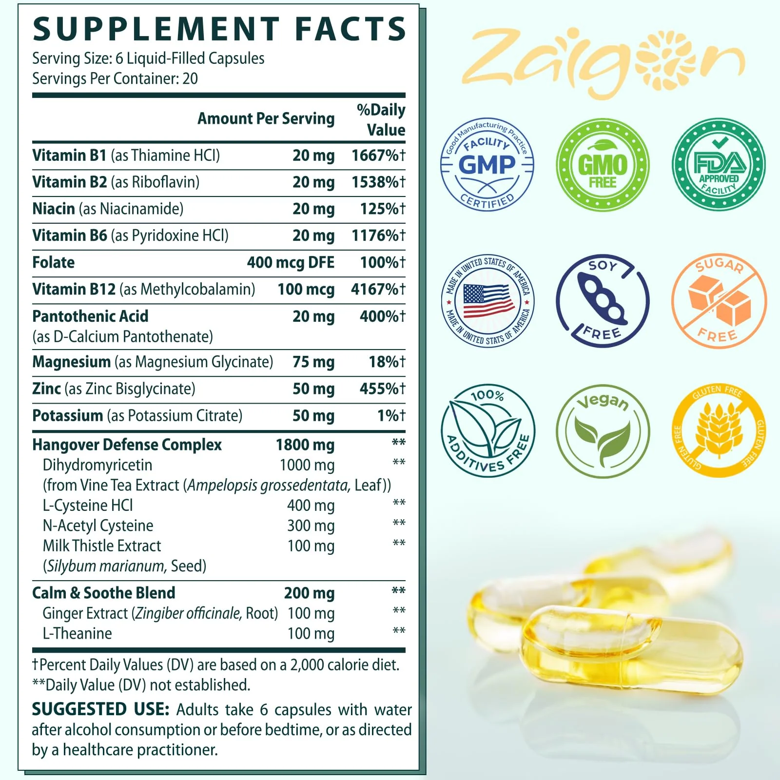 Zaigon Hangover DHM Supplements – Recovery & Liver Support, 240 Capsules - Image 8