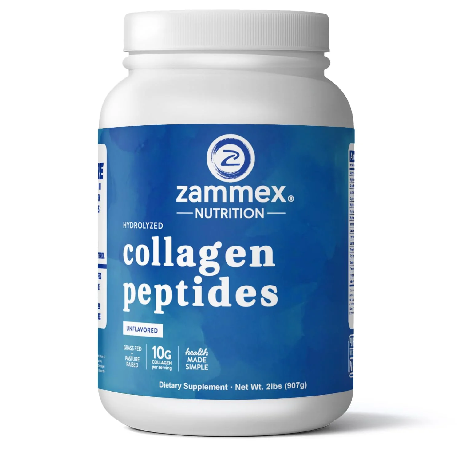 Zammex Collagen Peptides Powder – 90 Servings, Unflavored, Grass-Fed Type I & III, Non-GMO - Image 8