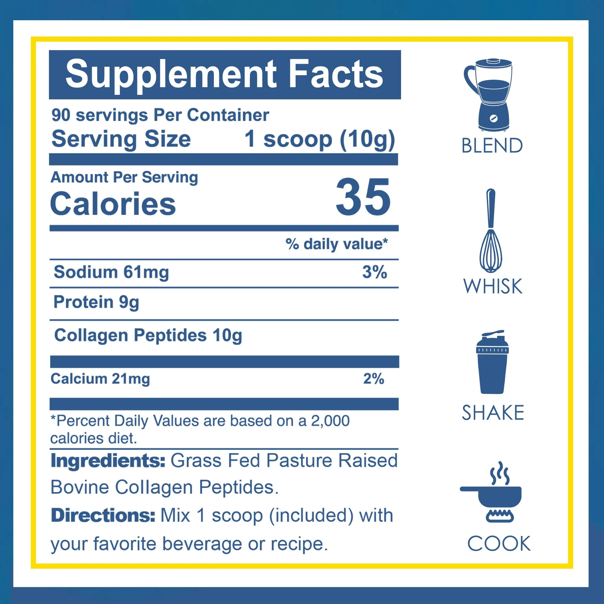 Zammex Collagen Peptides Powder – 90 Servings, Unflavored, Grass-Fed Type I & III, Non-GMO - Image 9