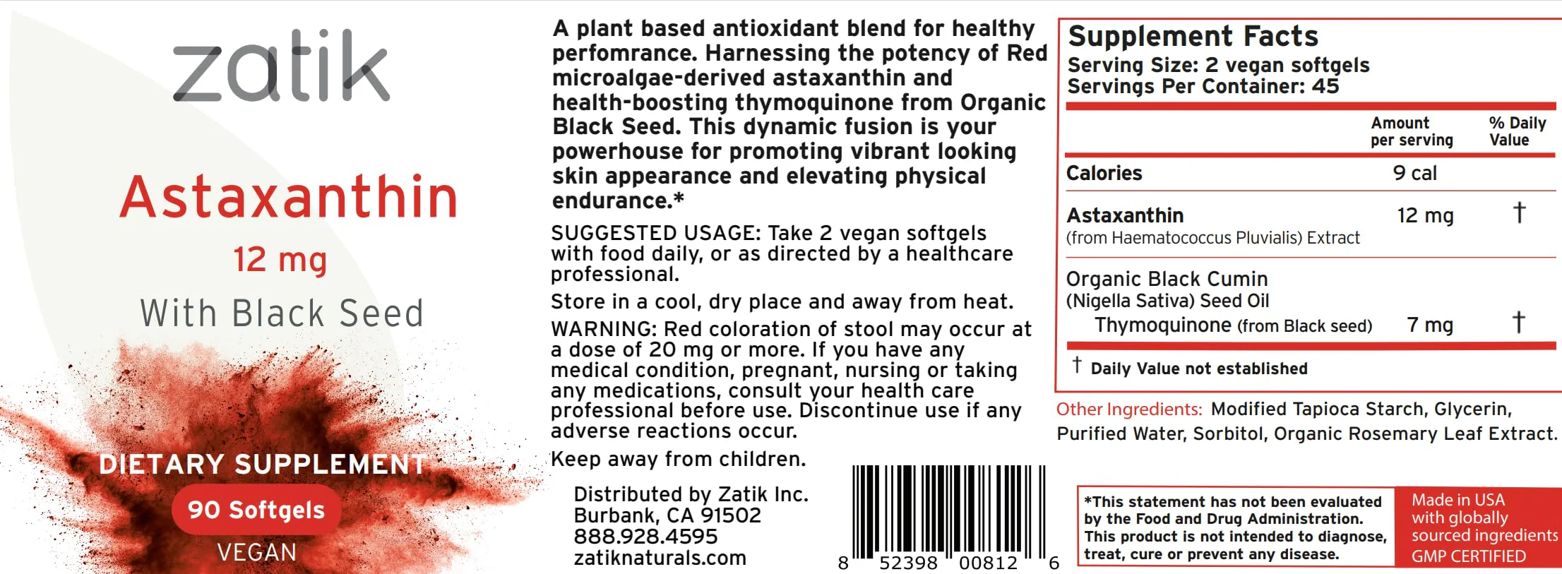 Zatik Naturals - Astaxanthin 12mg with Organic Black Seed | 90 Vegan Softgels - Image 21